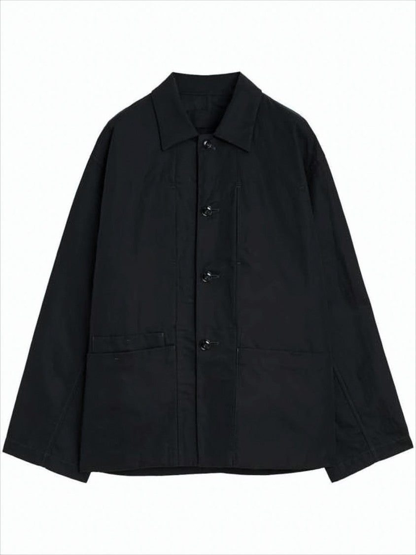 Boxy Black Cotton-Linen Jacket