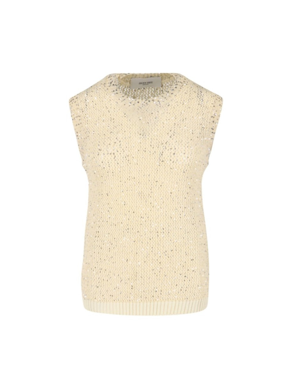 Sequin Knit Tank Top Cream