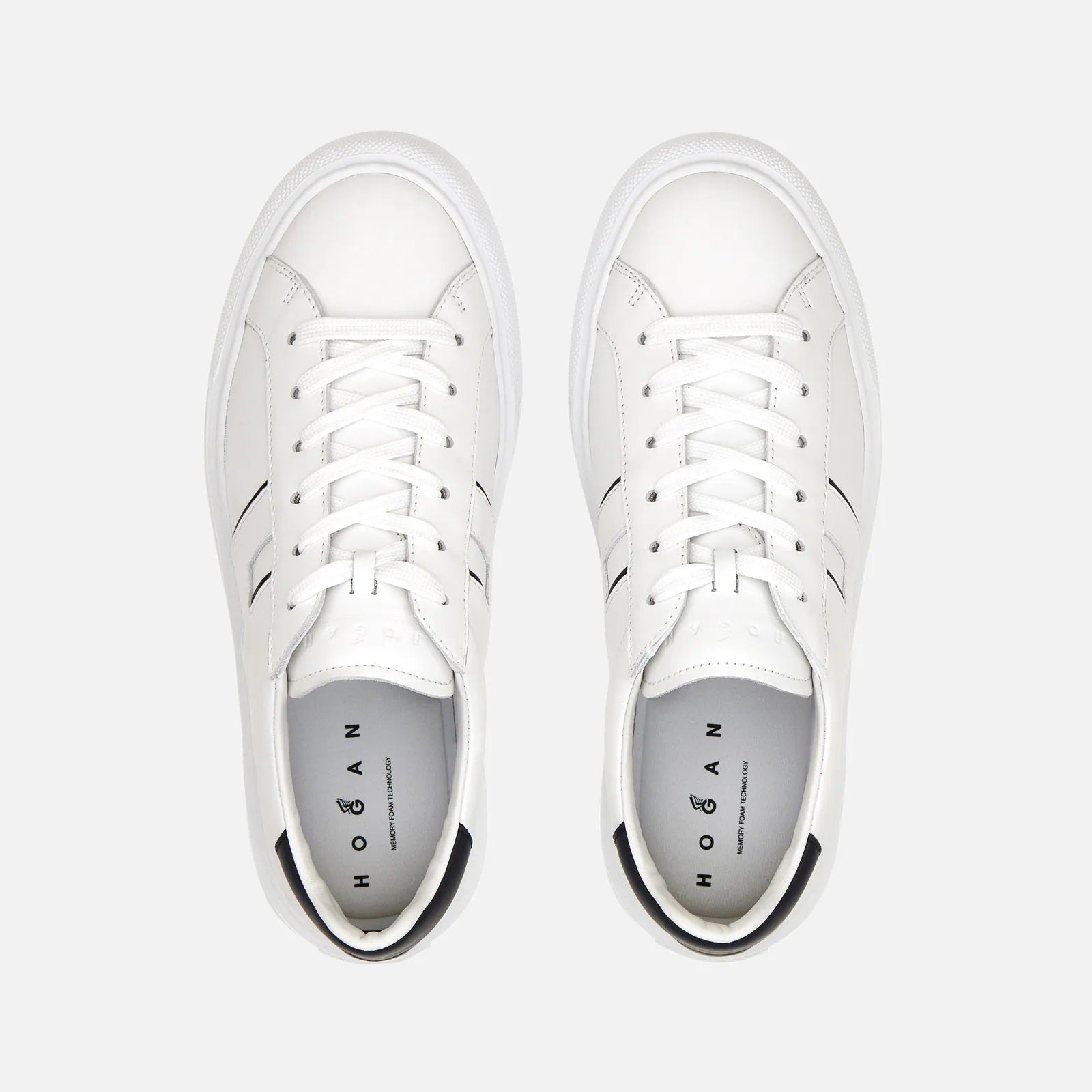 White Blue H691 Leather Sneakers
