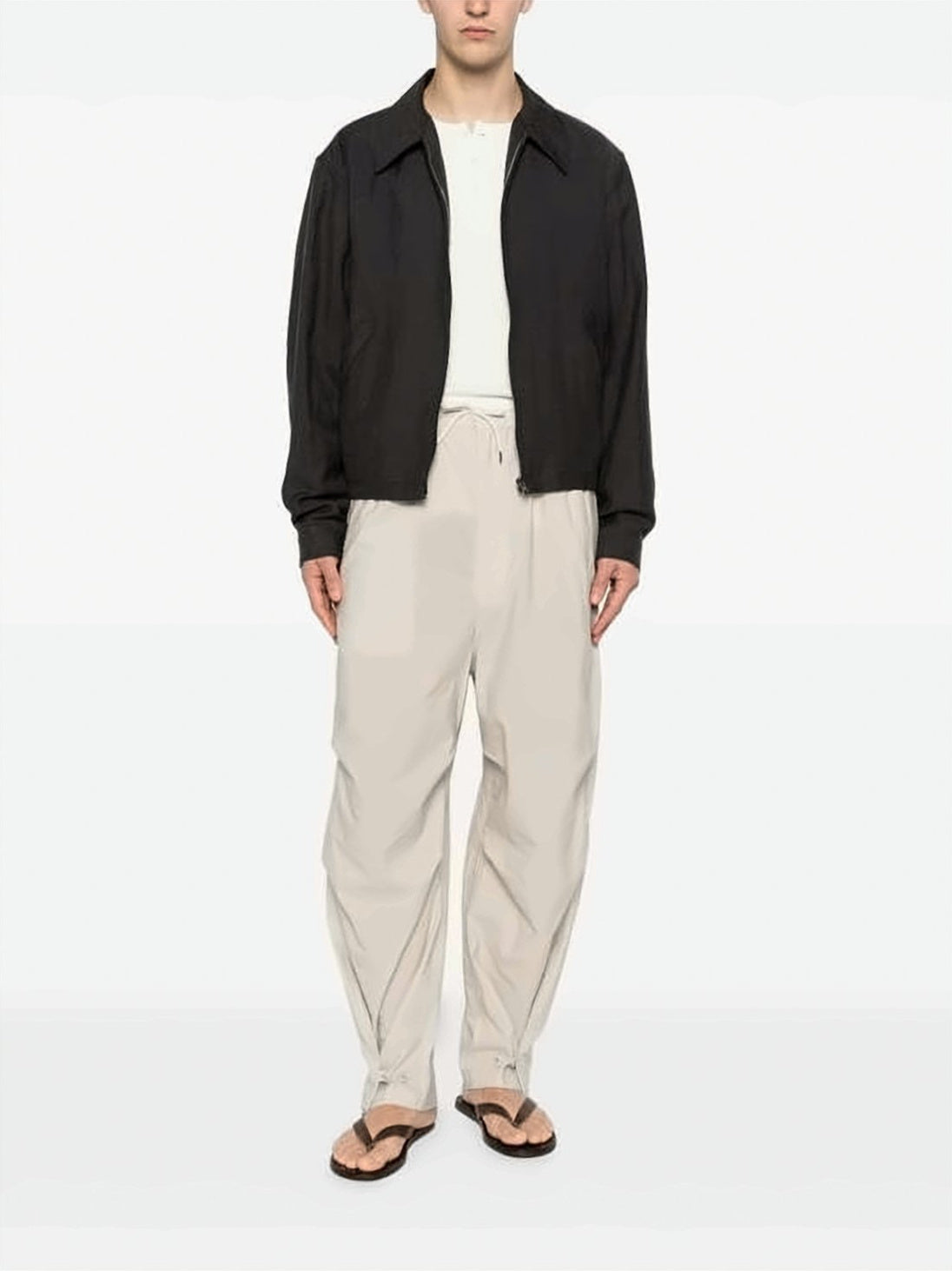 Cropped Black Jacket with Classic Collar