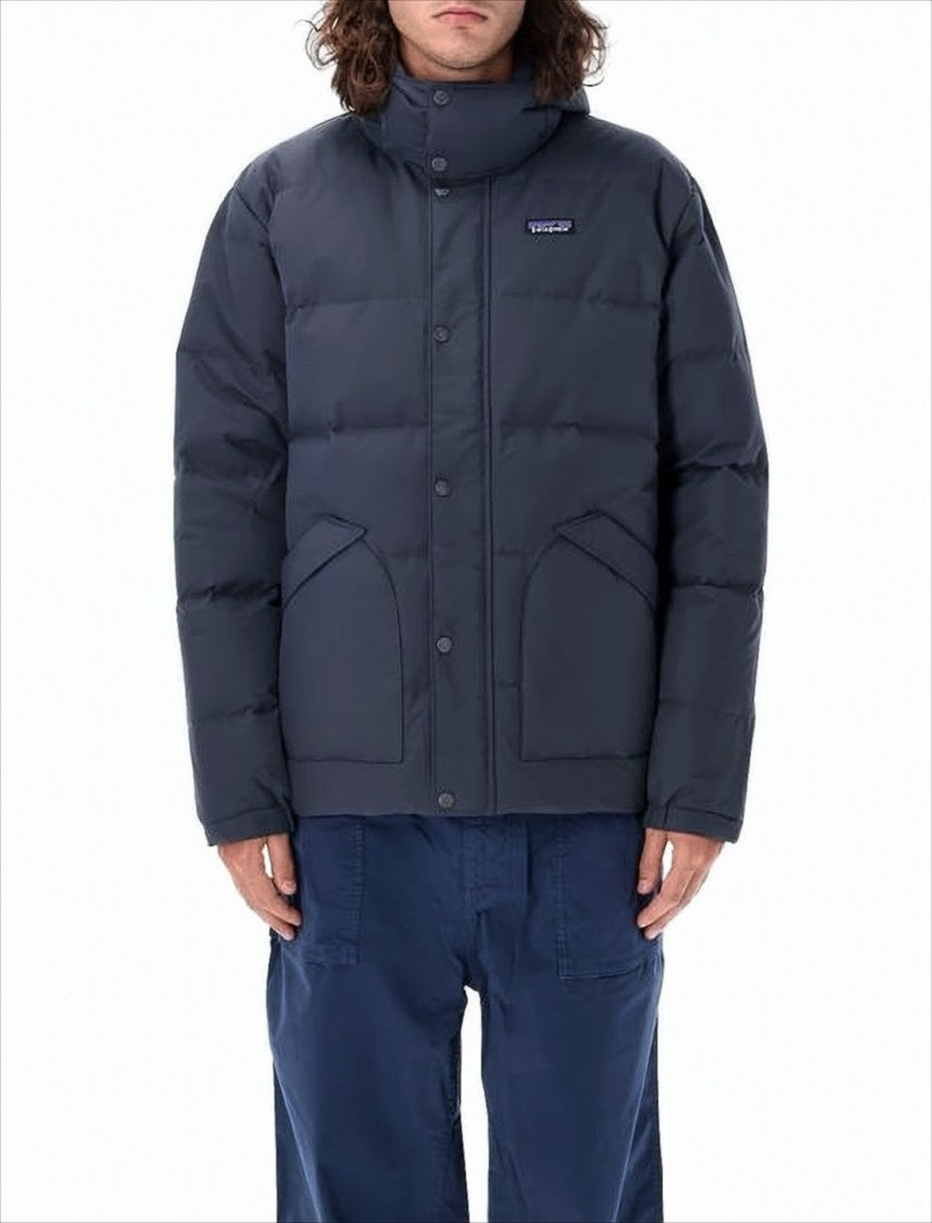 Quilted Padded Jacket With High Collar And Flap Pockets