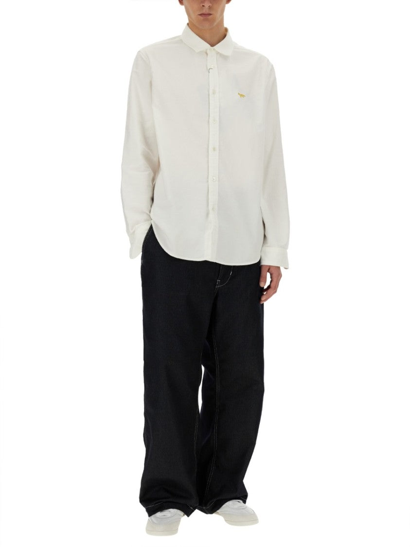 Classic Button-Up Shirt With Embroidered Detail