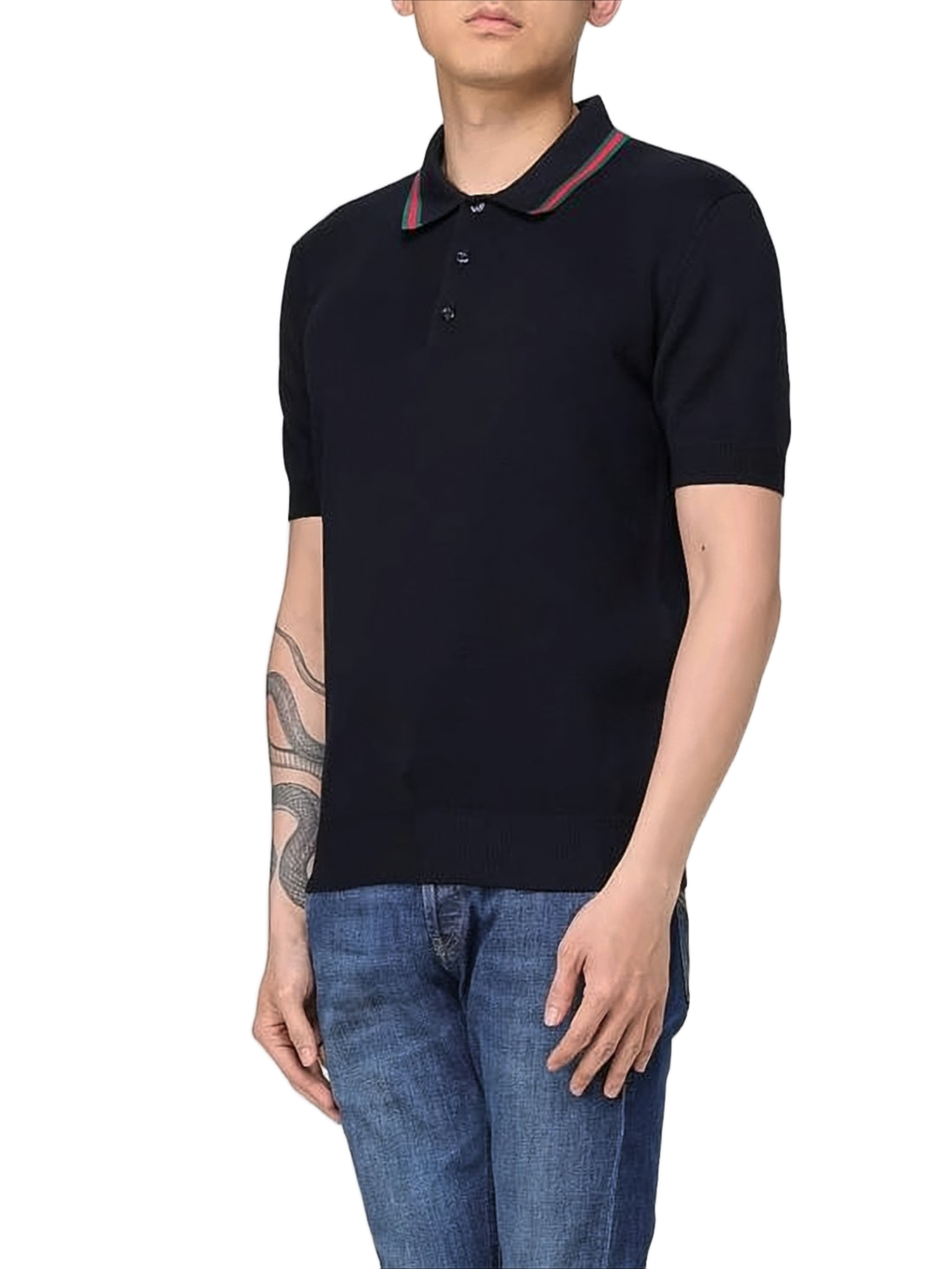 Short-Sleeved Polo Shirt with Iconic Stripe Detailing