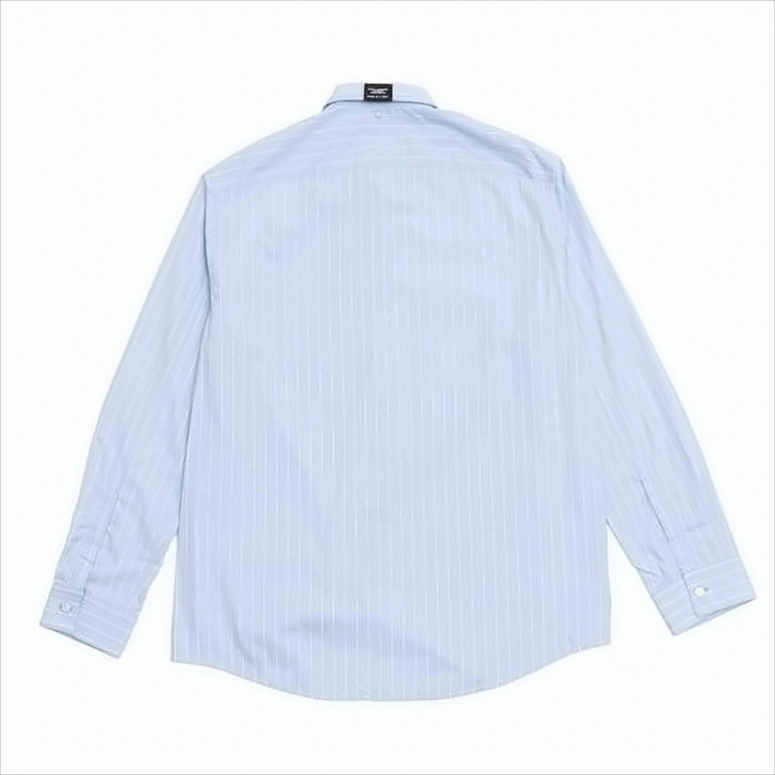 Long-Sleeve Button-Up Shirt with Vertical Pinstripes