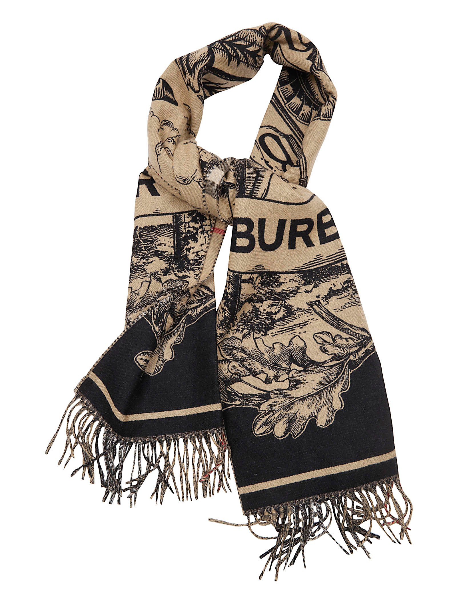 Botanical Print Cashmere Scarf
