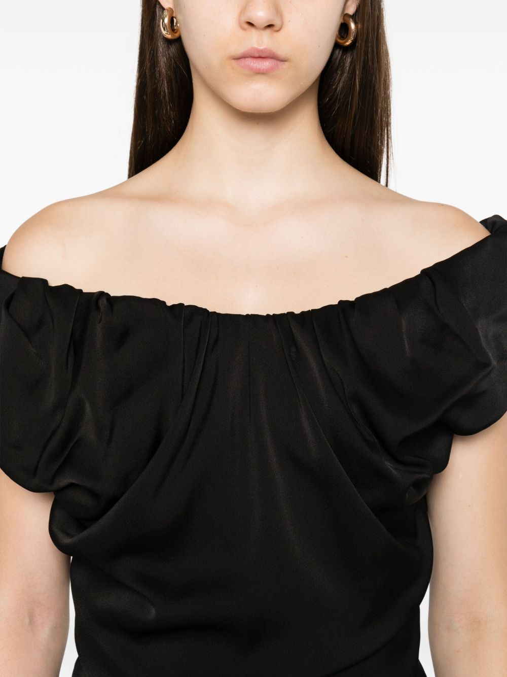 Off-Shoulder Black Maxi Dress