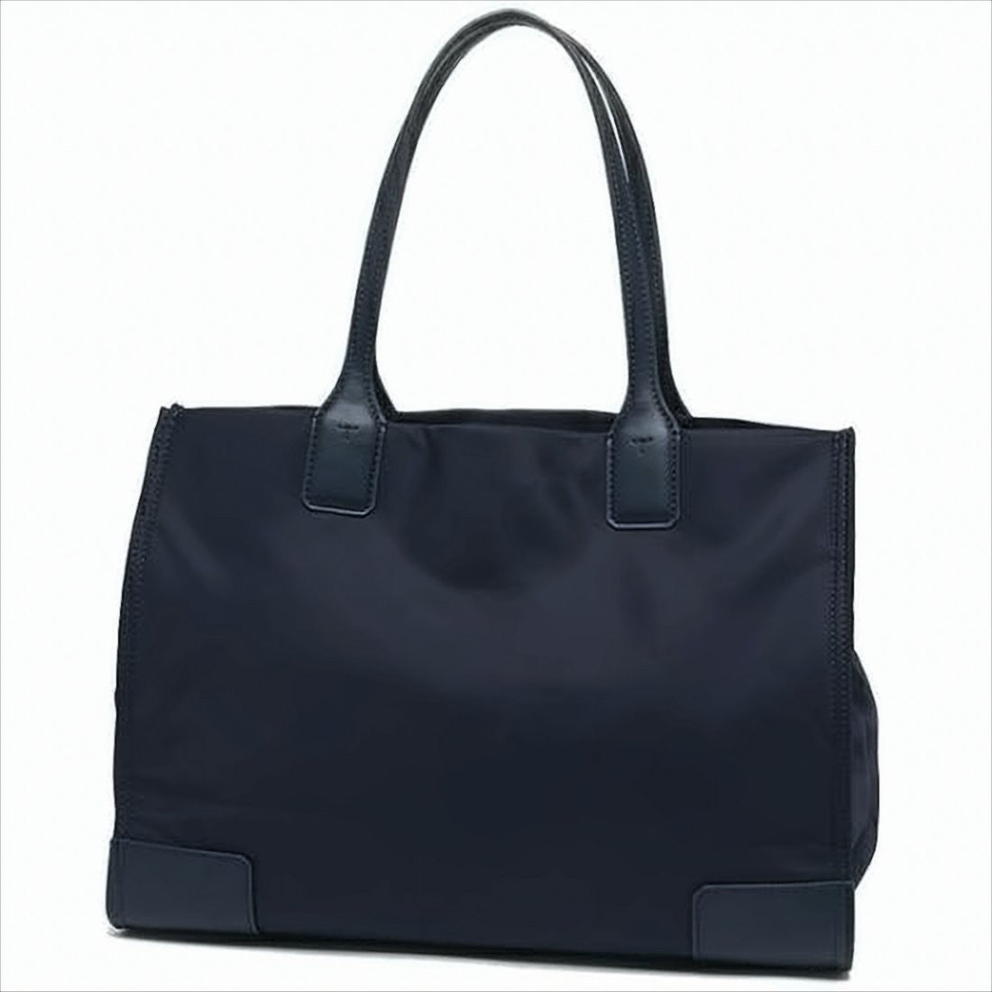 Structured Nylon Tote Bag with Leather Trim