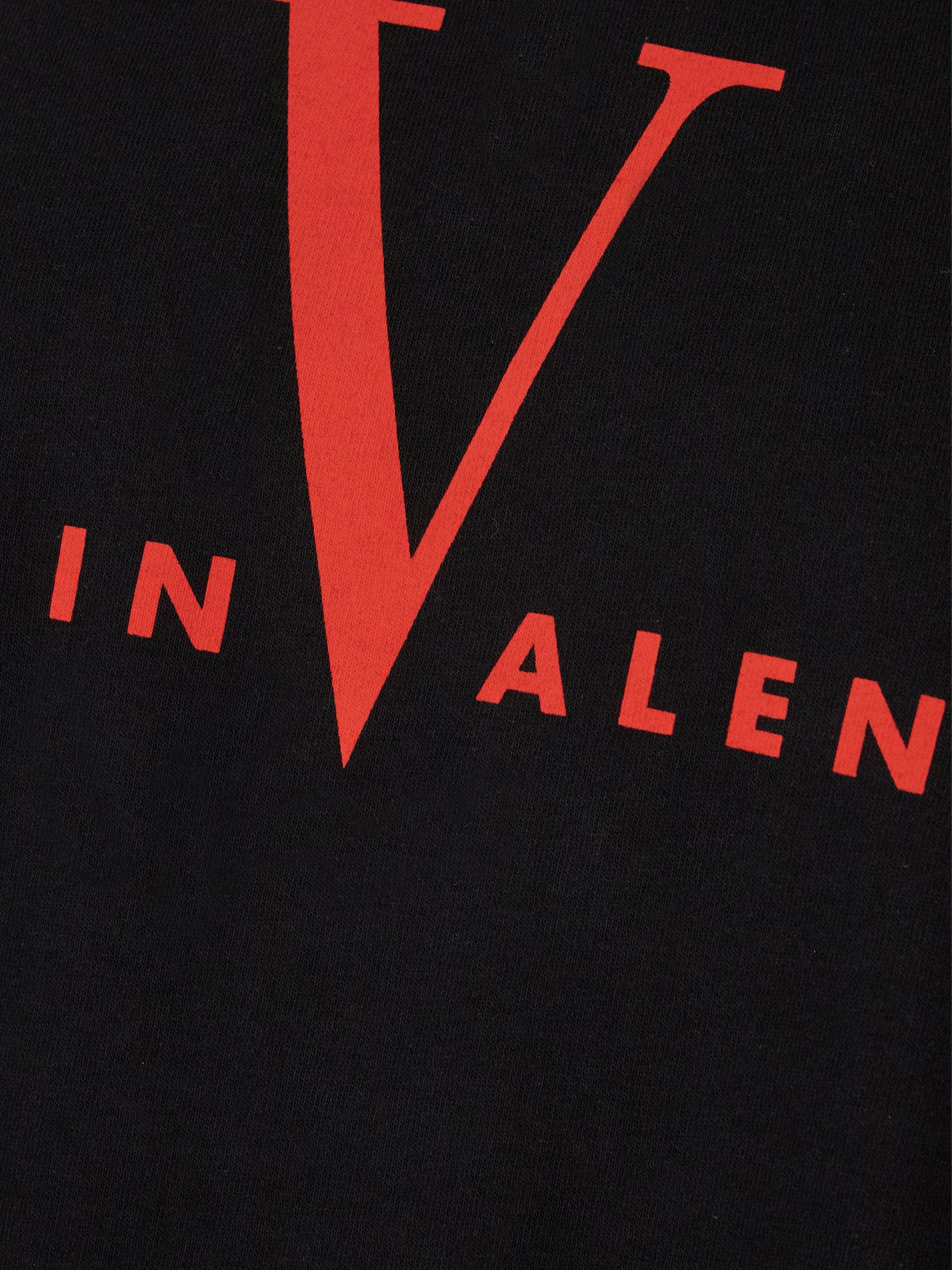 Black Short-Sleeve Red Graphic Cotton T-shirt