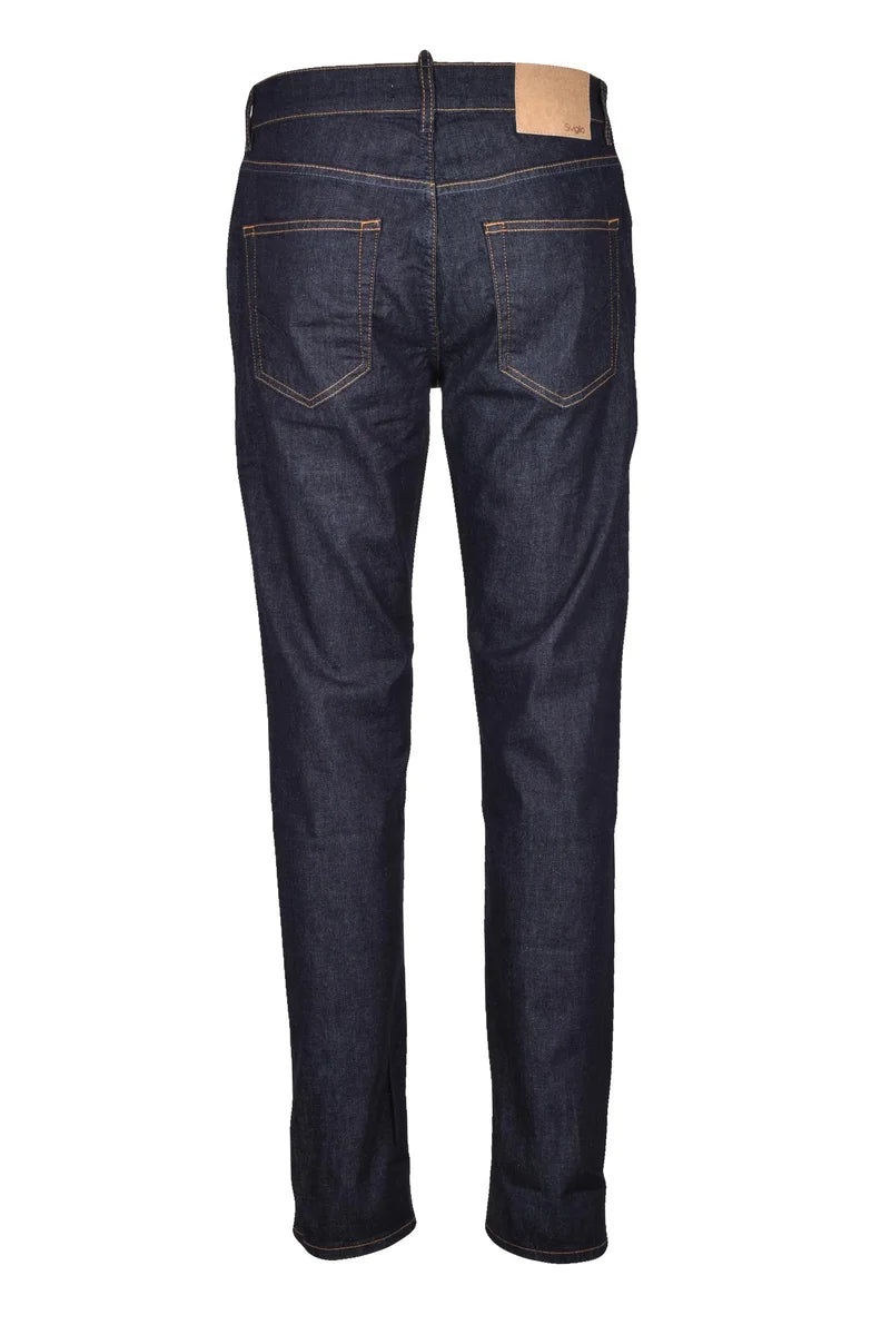 Blue Cotton Lyocell Elastane Slim Jeans
