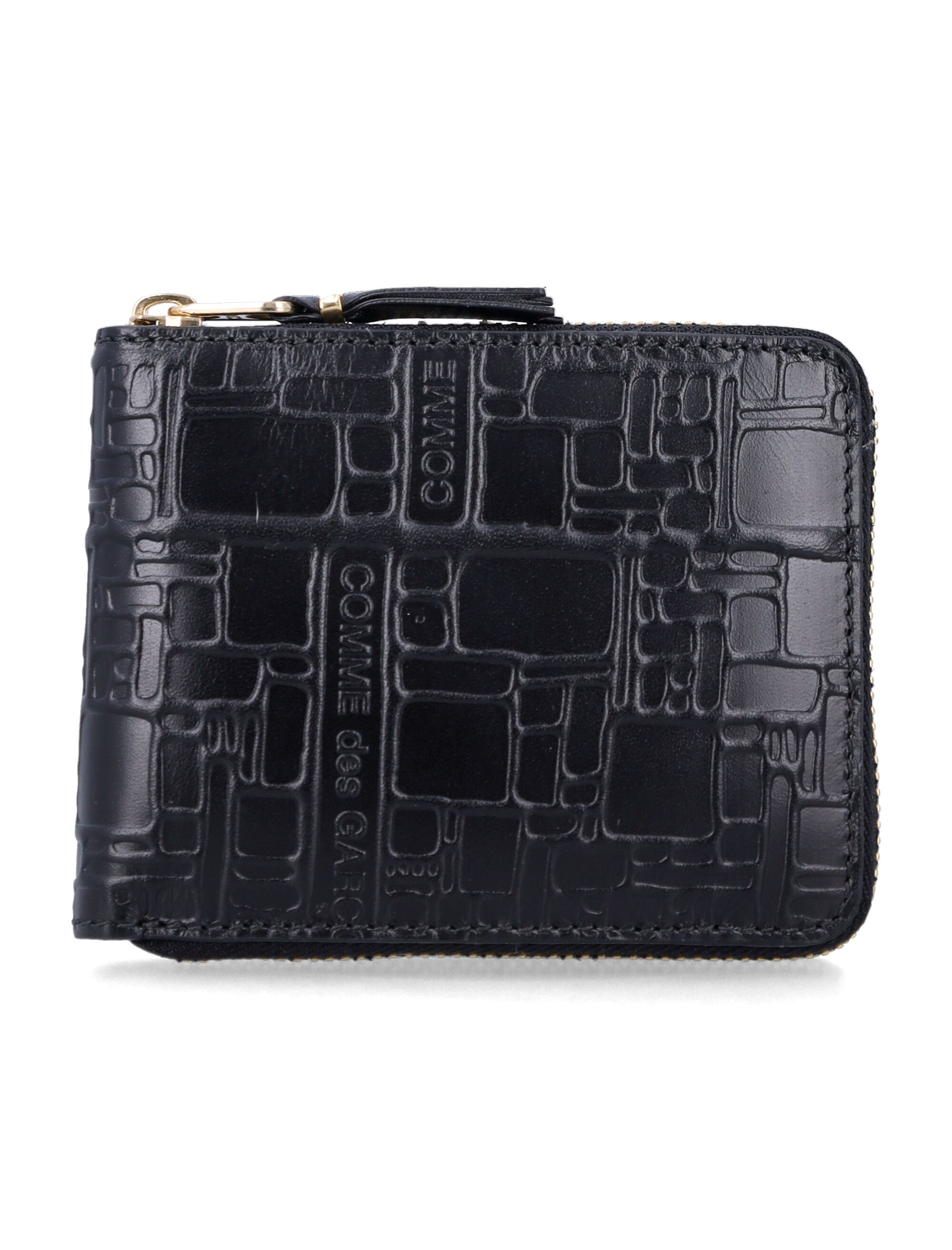 Embossed Leather Zip-Around Wallet