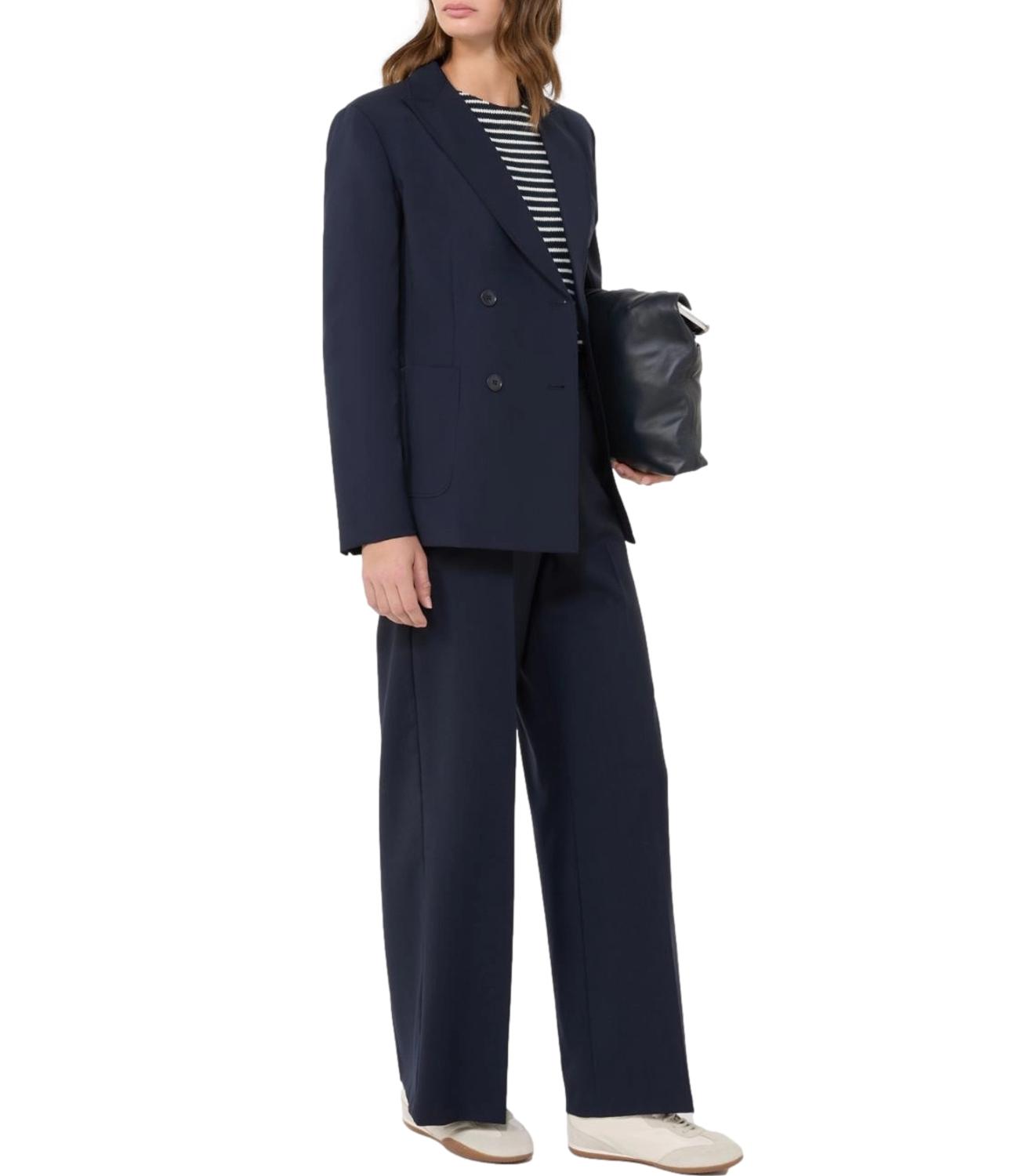 Blue Virgin Wool Tailored Trousers