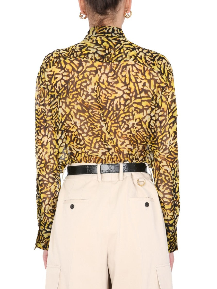 Bold Yellow And Black Animal Print Long Shirt