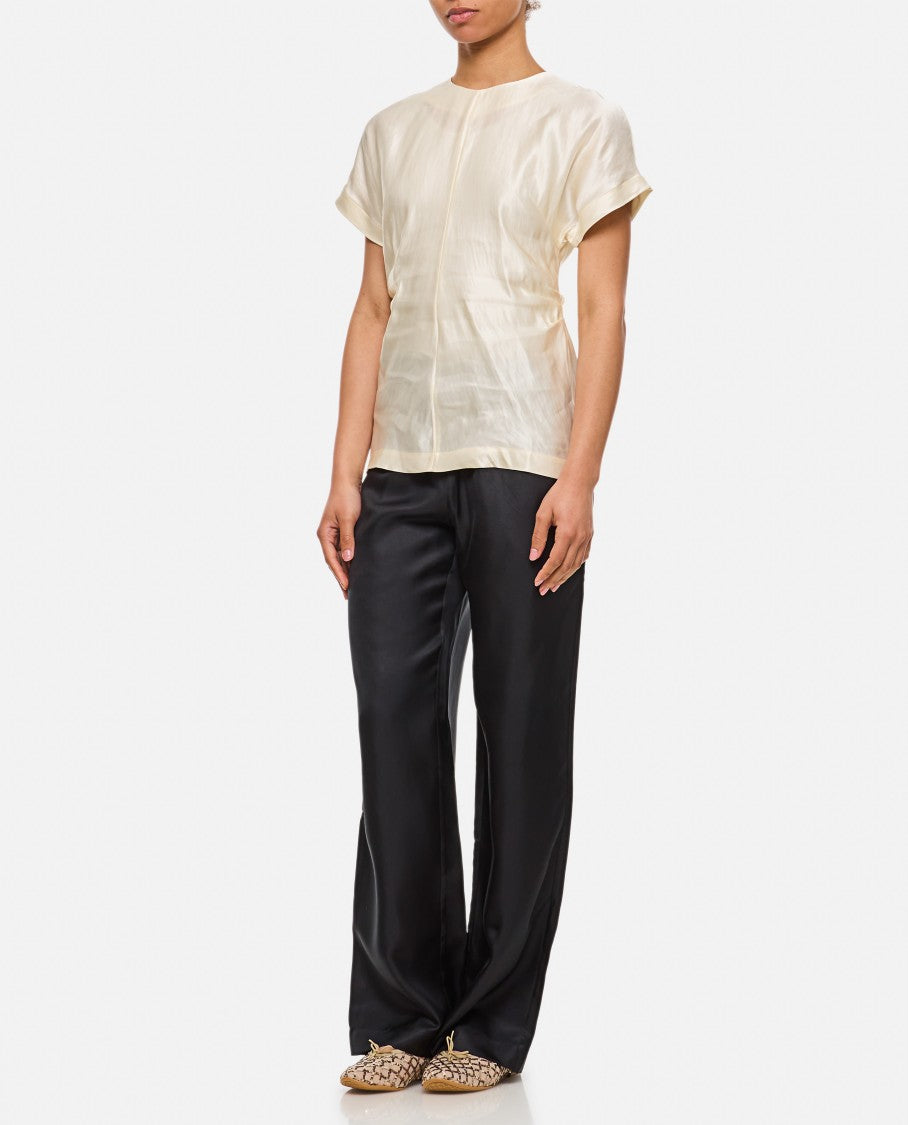 Fitted Short-Sleeved Blouse