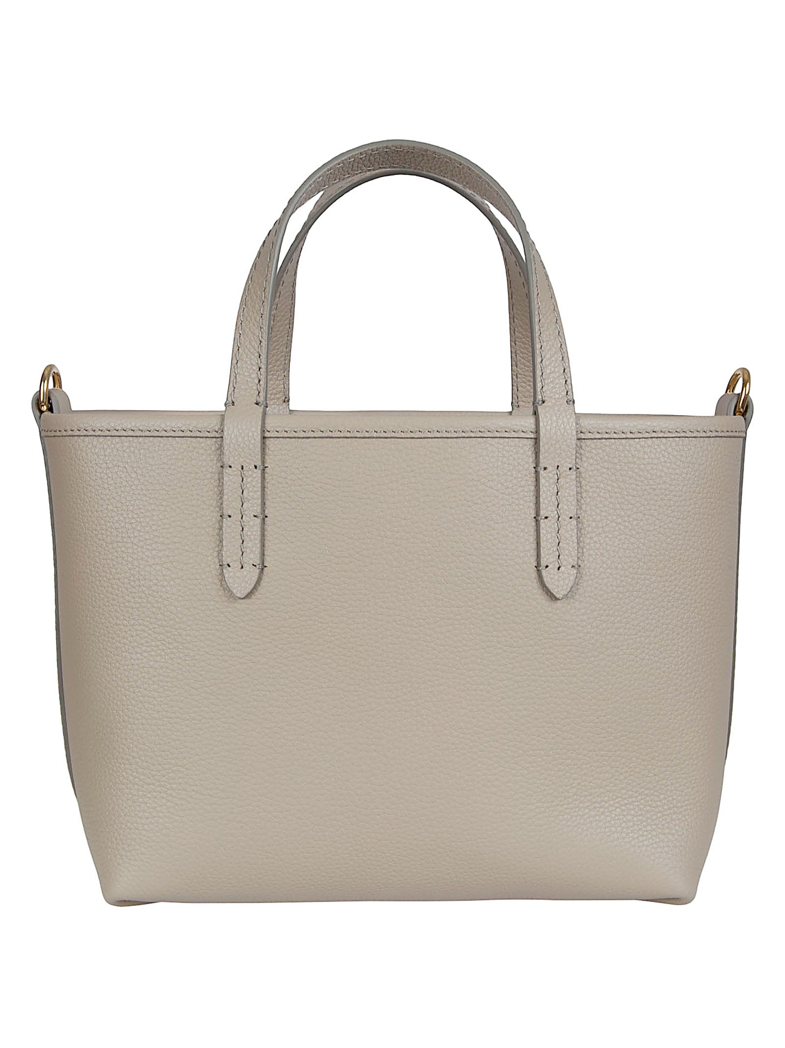 Reversible Handheld Bag in Textured Calf Grain Leather