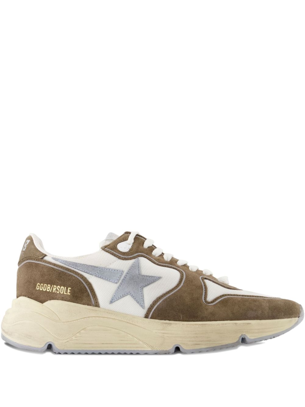 Low-Top Sneakers with Brown Suede Panelling