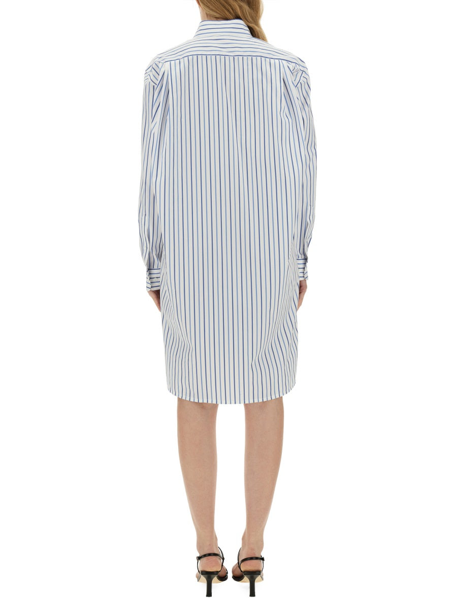 Oversized Cotton Shirt With Bold Stripe Pattern