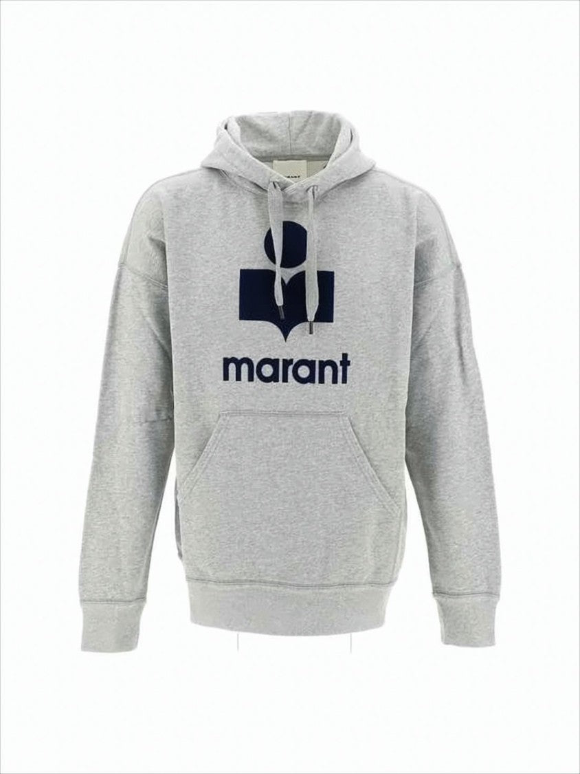 Heathered Grey Hoodie with Contrasting Logo