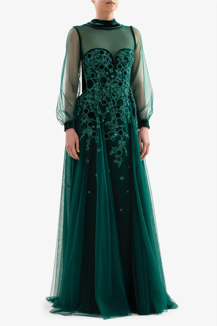 Embroidered Tulle Dress