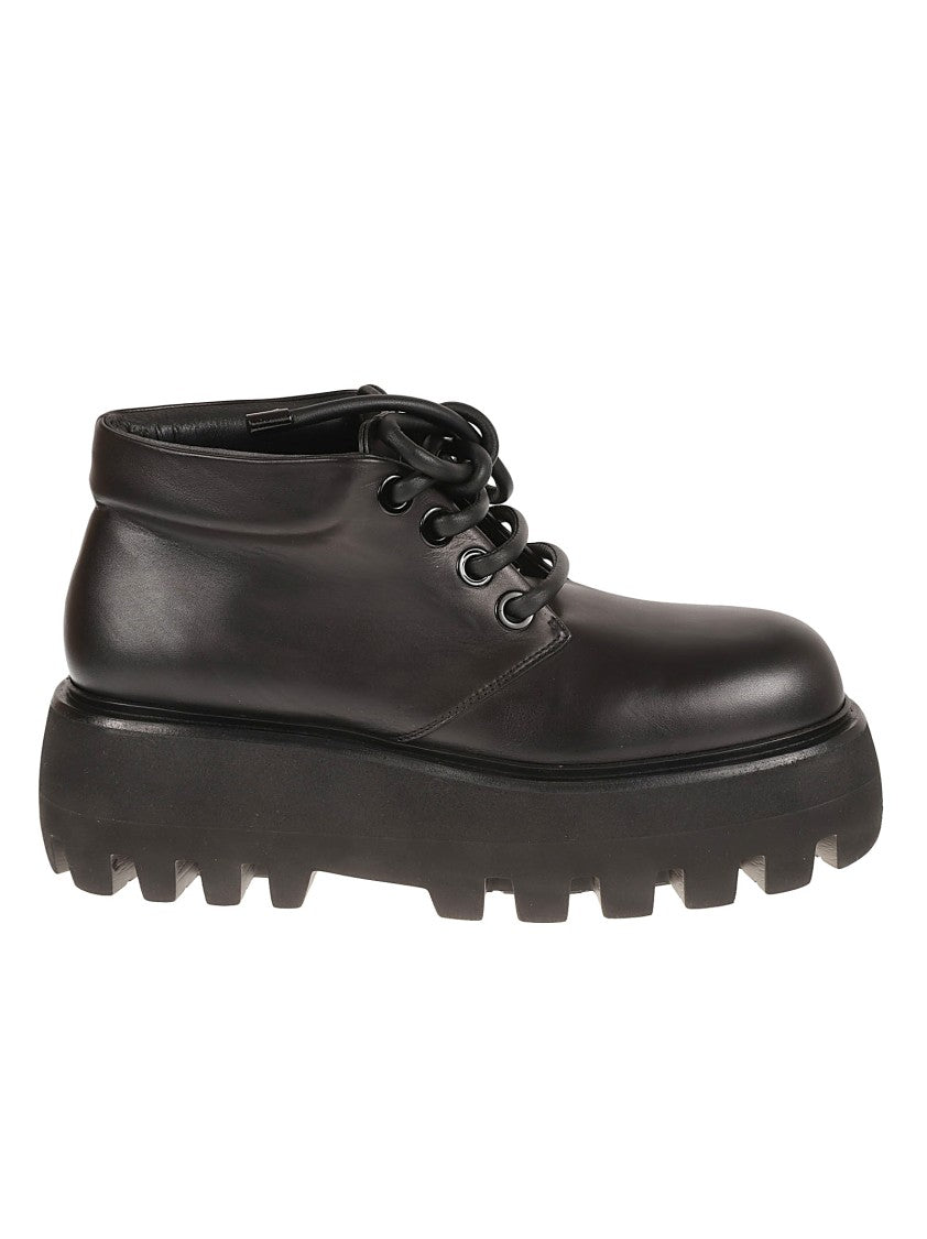 High-Top Black Calf Leather Boots