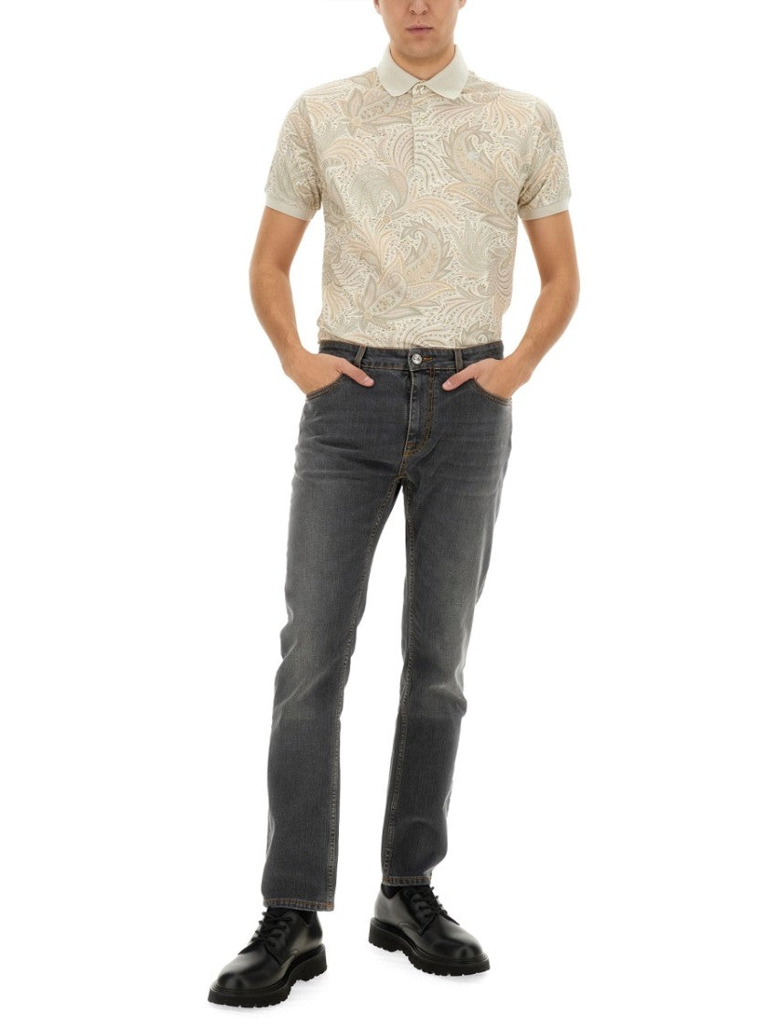 Polo Shirt With Paisley Print