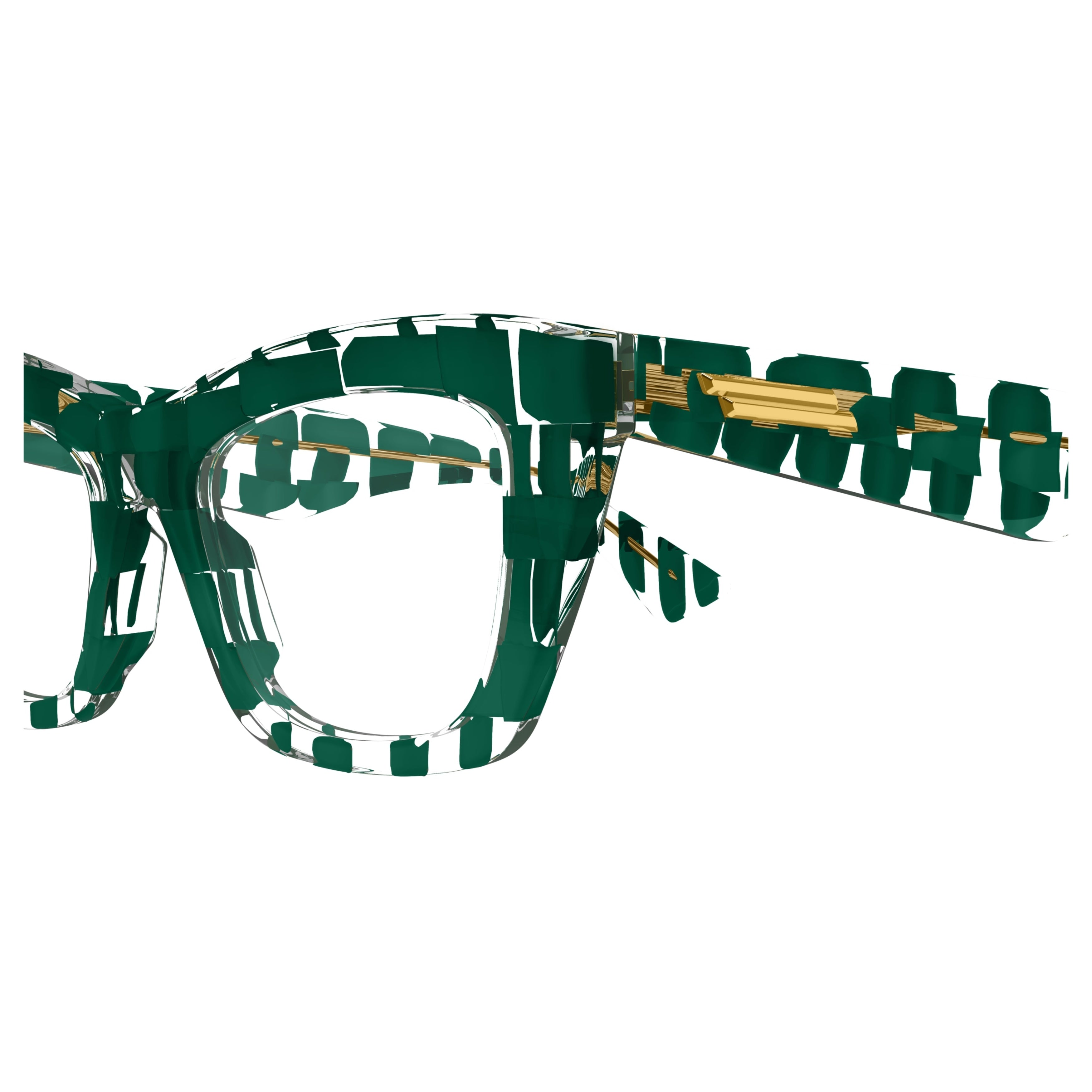 Bv1215o Checkered Eyeglasses with Gold Accents