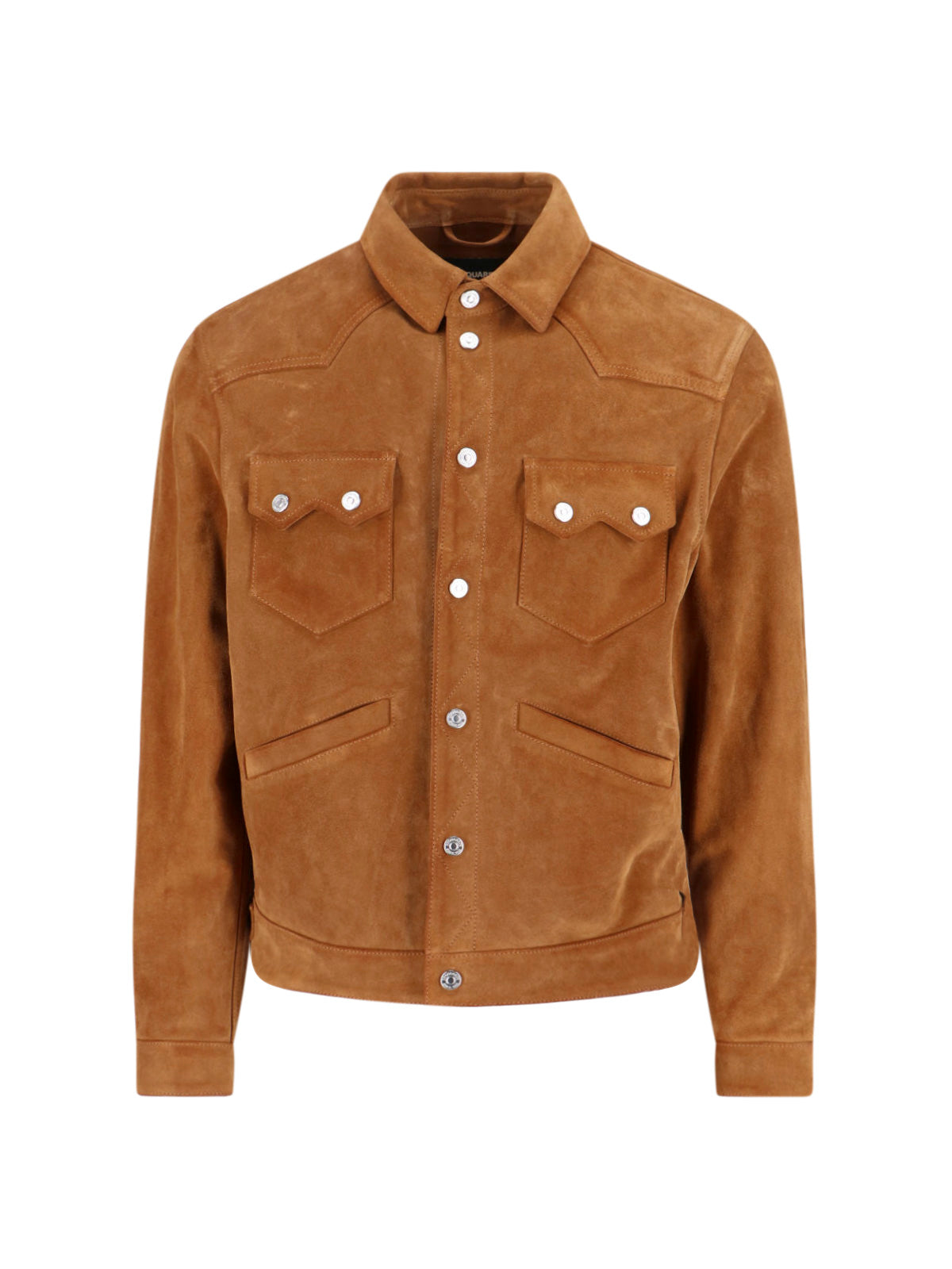 Structured Brown Jacket with Front Zipper