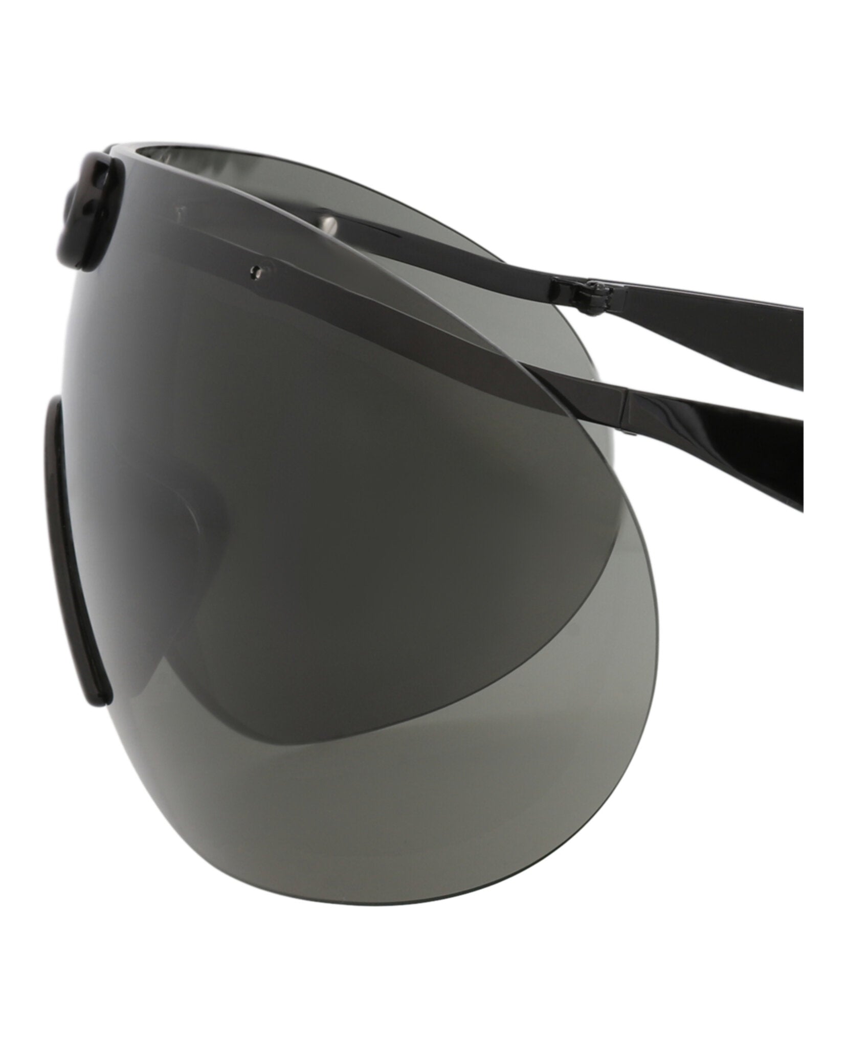 Shield-Frame Metal Sunglasses