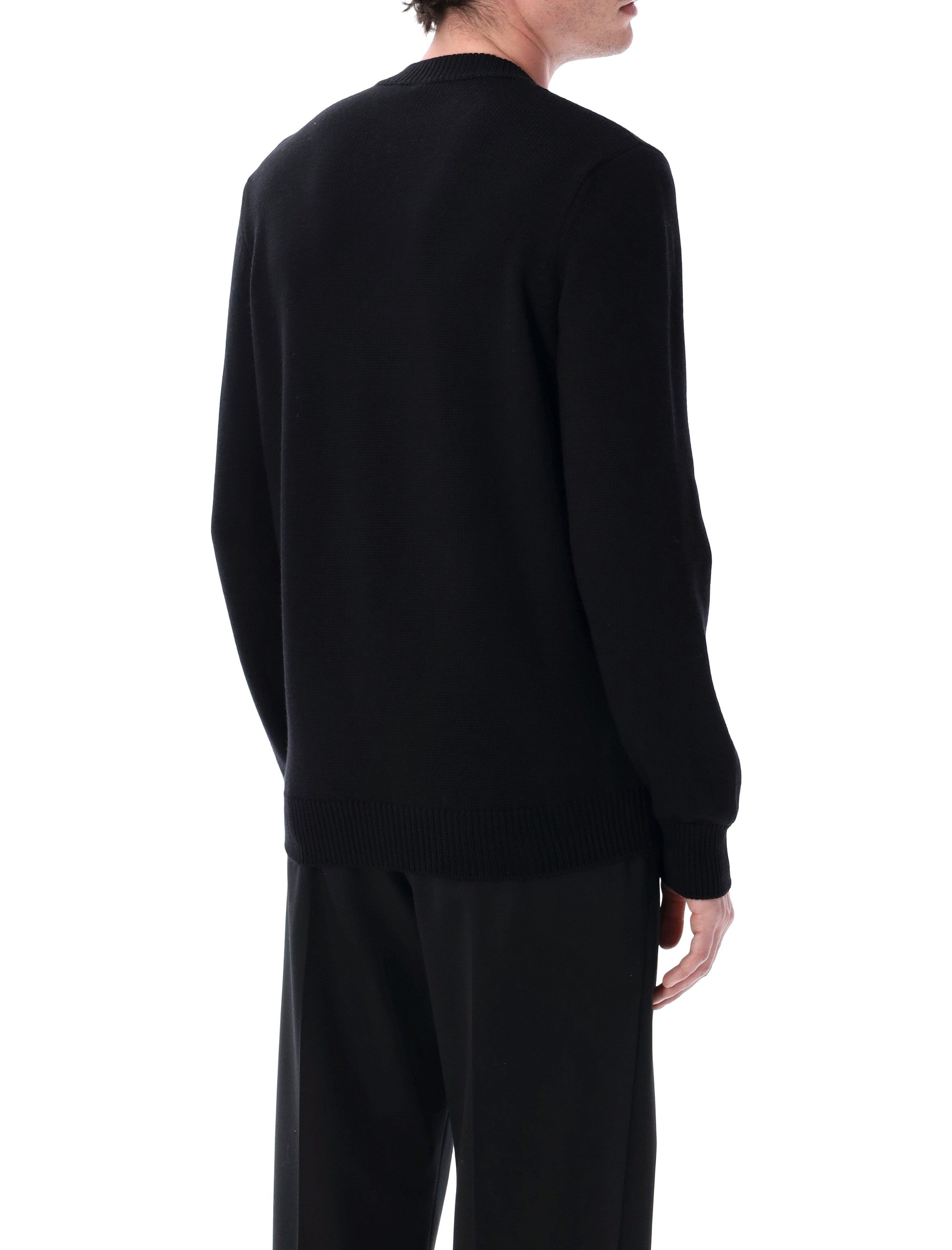 Black Wool Knit Ff Pullover