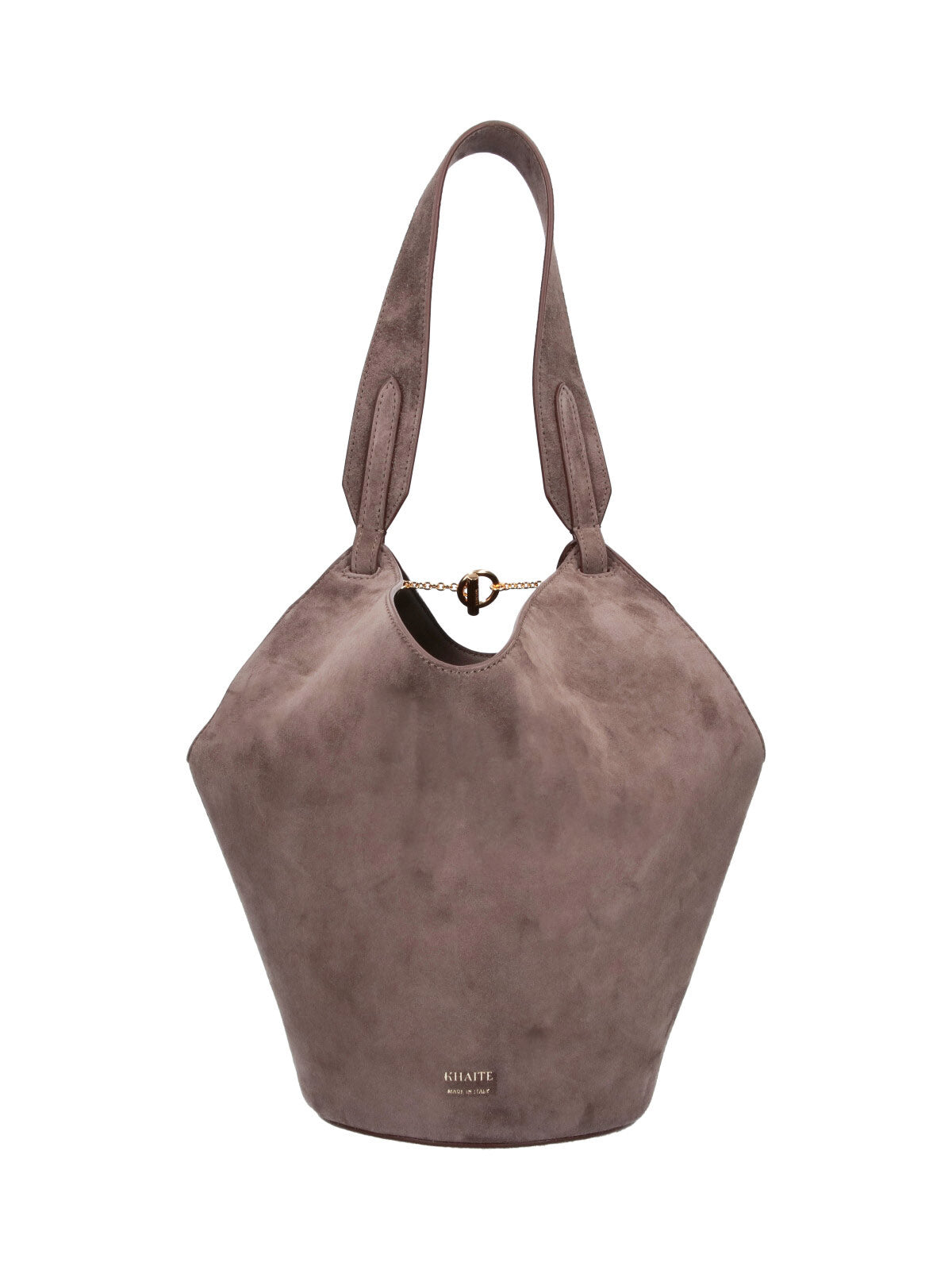 Taupe Lotus Mini Suede Tote