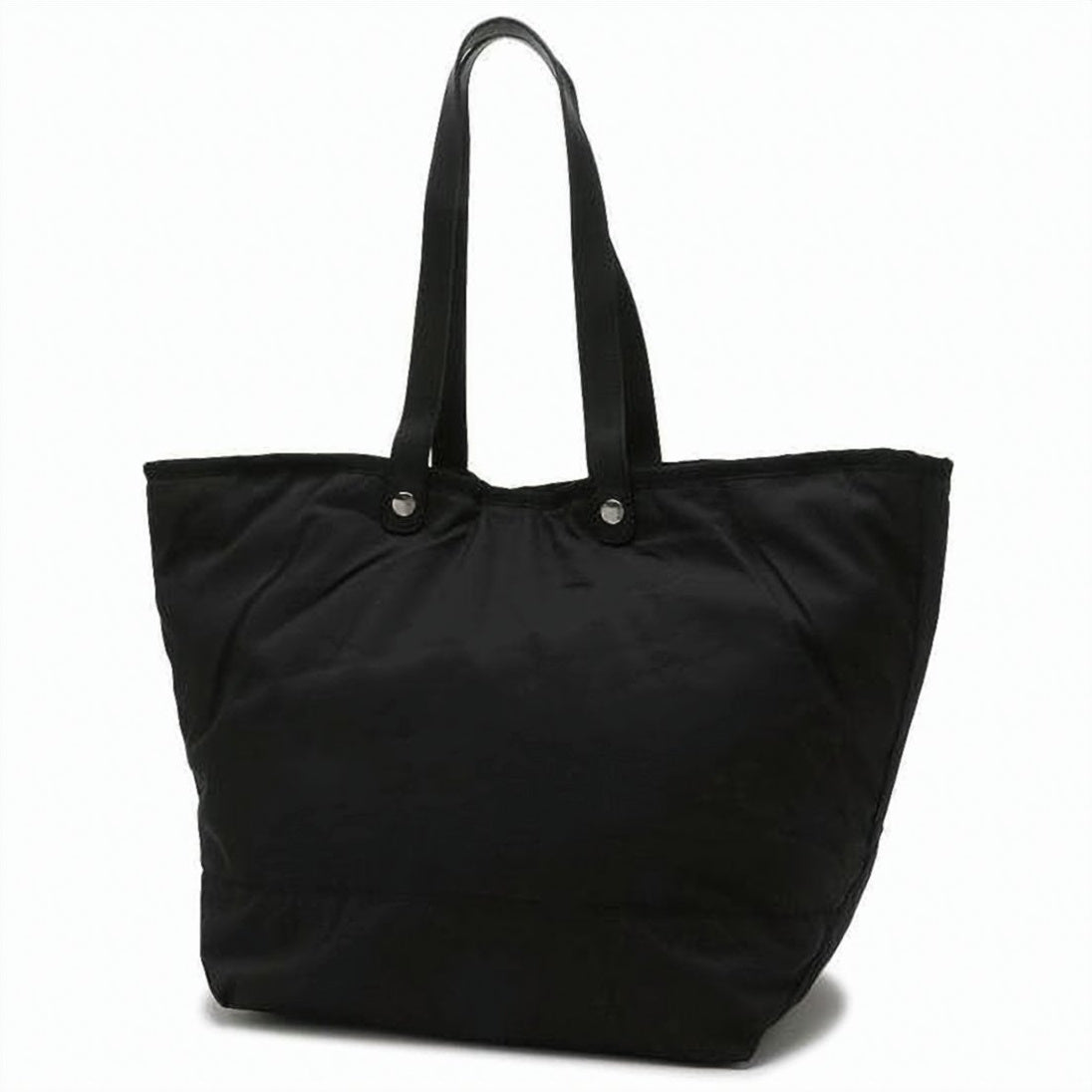 Spacious Black Recycled Polyester Tote Bag with Minimalist Design