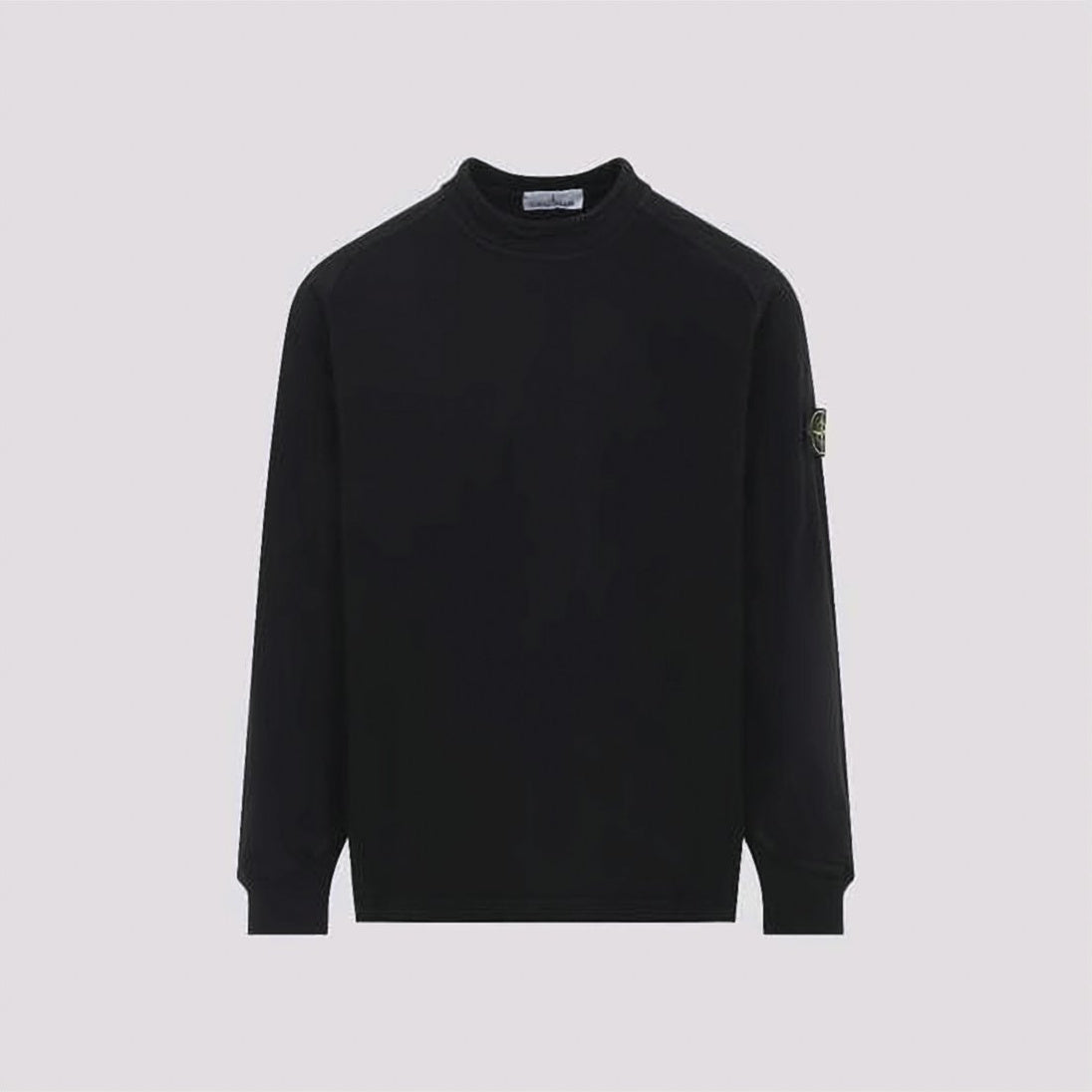 Long-Sleeve Black Tee with Distinctive Patch Logo