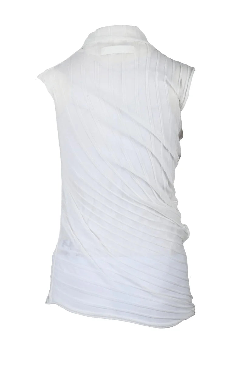 Asymmetric Brushed Top - White