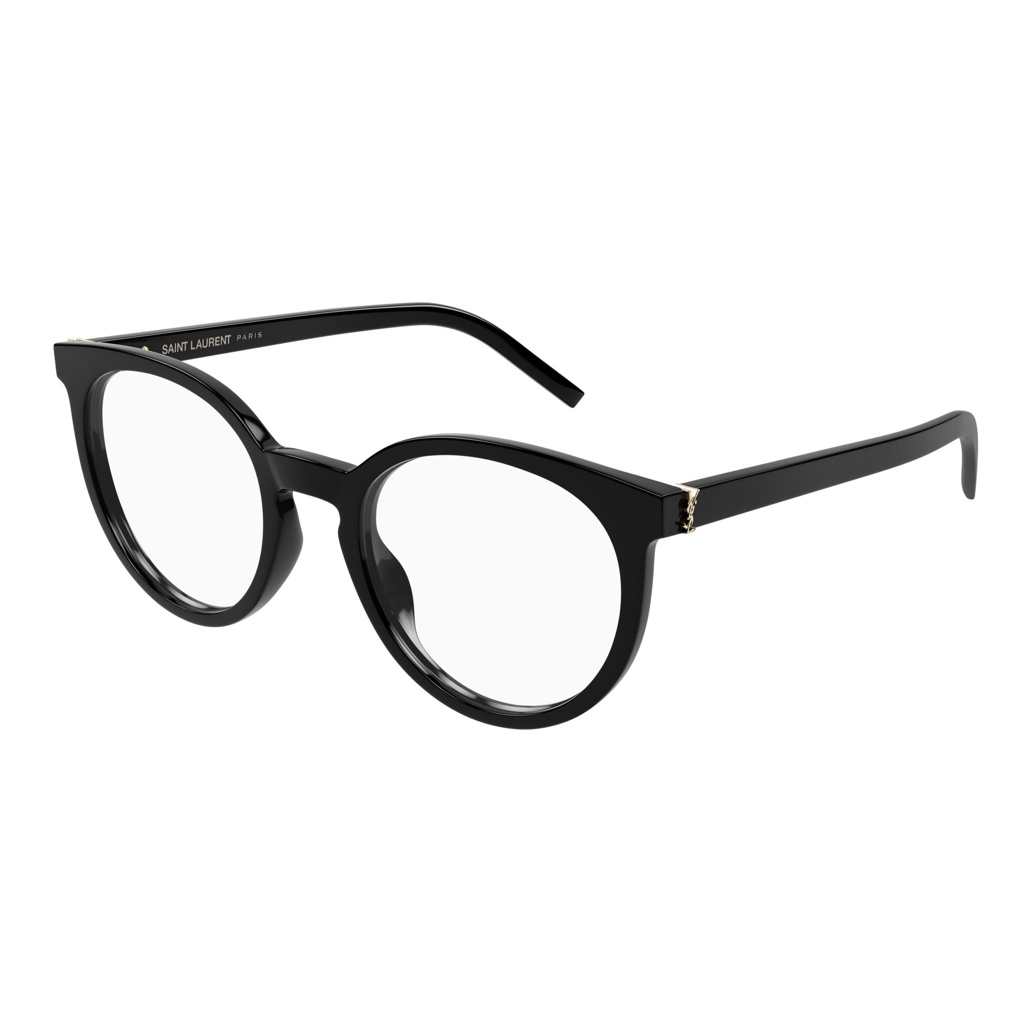 Sl M147 Glossy Black Round Frame Eyeglasses