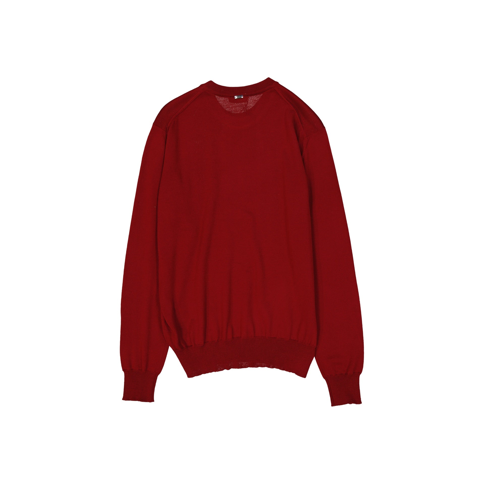 Red Crew Neck Wool Pullover
