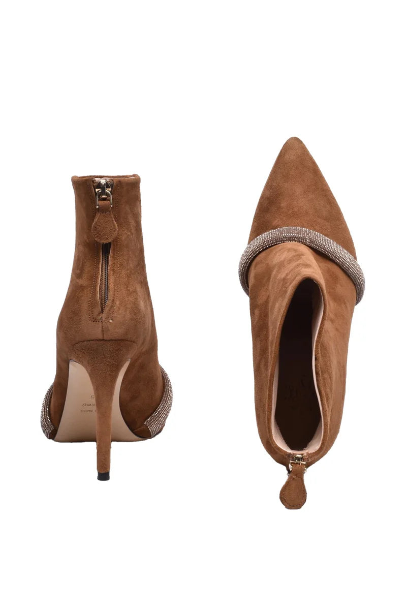 Suede Ankle Boot - Brown