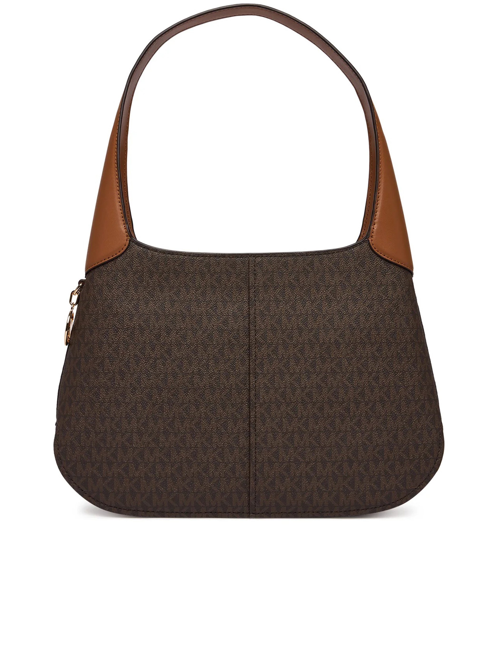 Dark Brown Monogram Curved Shoulder Bag