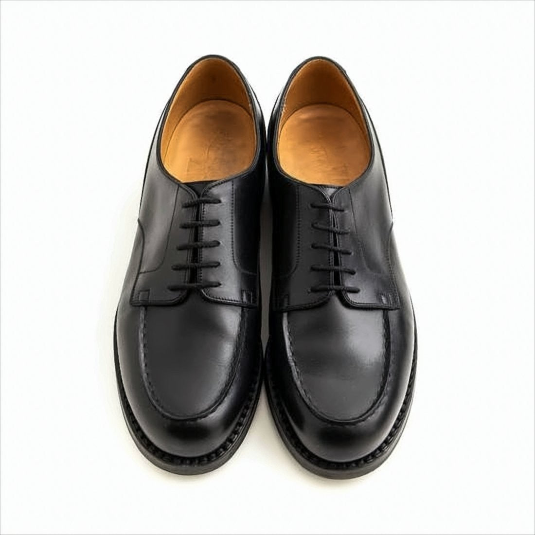 Polished Leather Lace-Up Shoes with Moc Toe Design