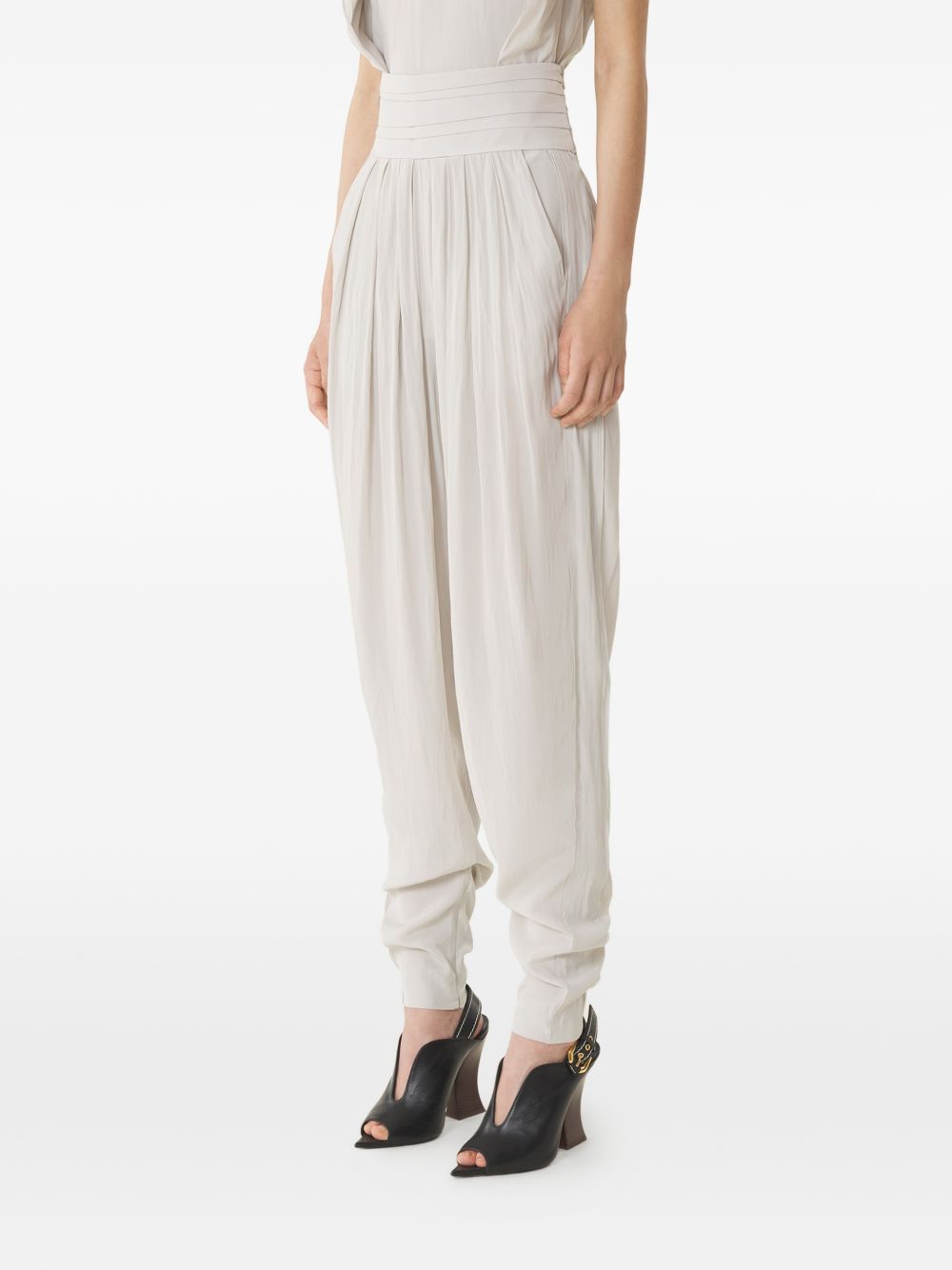 High-Waisted Trousers with Pleated Detailing and Side Pockets