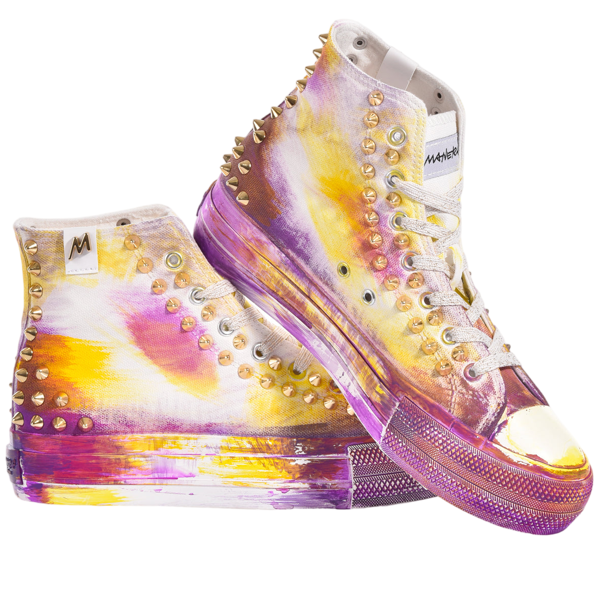 Hand-Painted High-Top Platform Sneakers