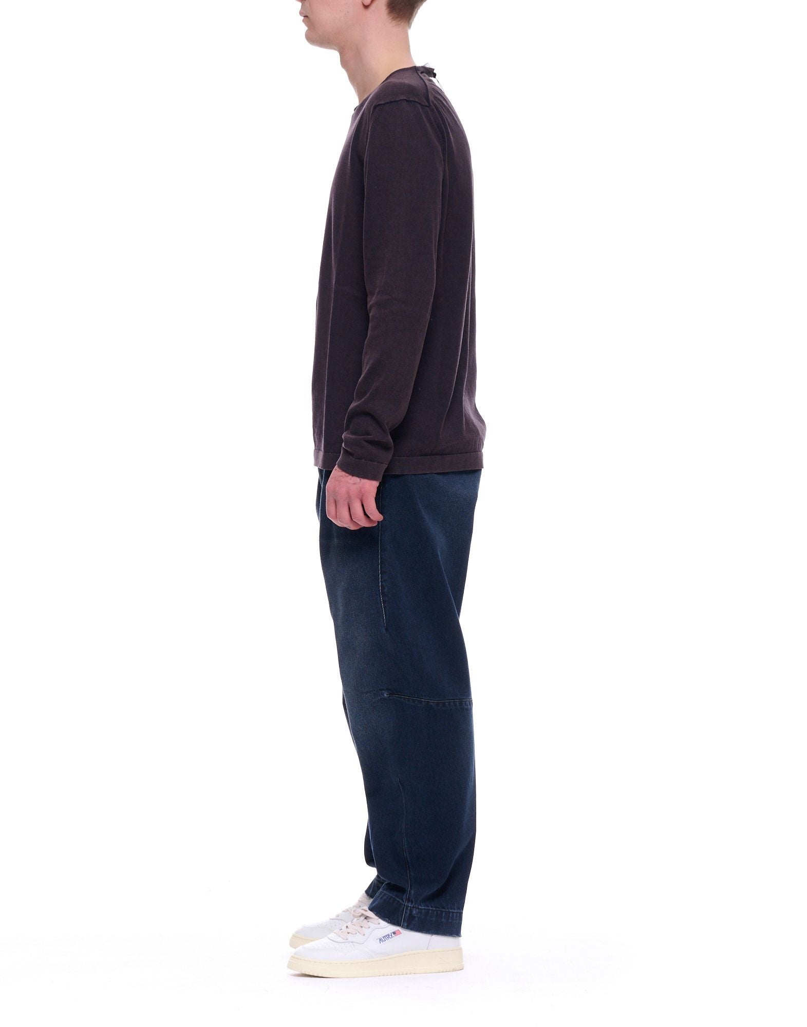 Dark Brown Lightweight Cotton Long Sleeve Top