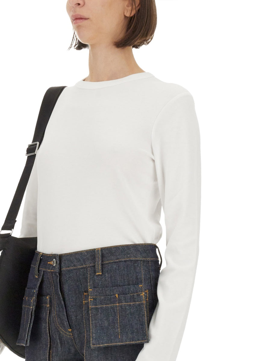 Classic Round Neck Long-Sleeved T-Shirt With Subtle Logo Detail