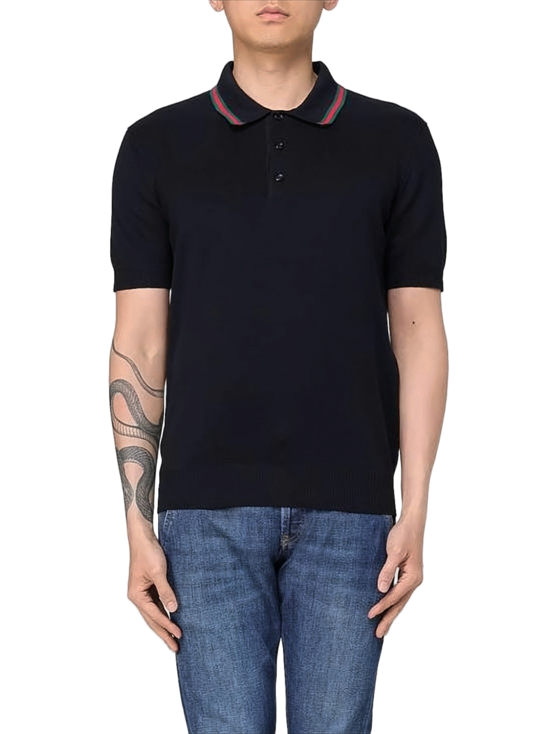 Short-Sleeved Polo Shirt with Iconic Stripe Detailing
