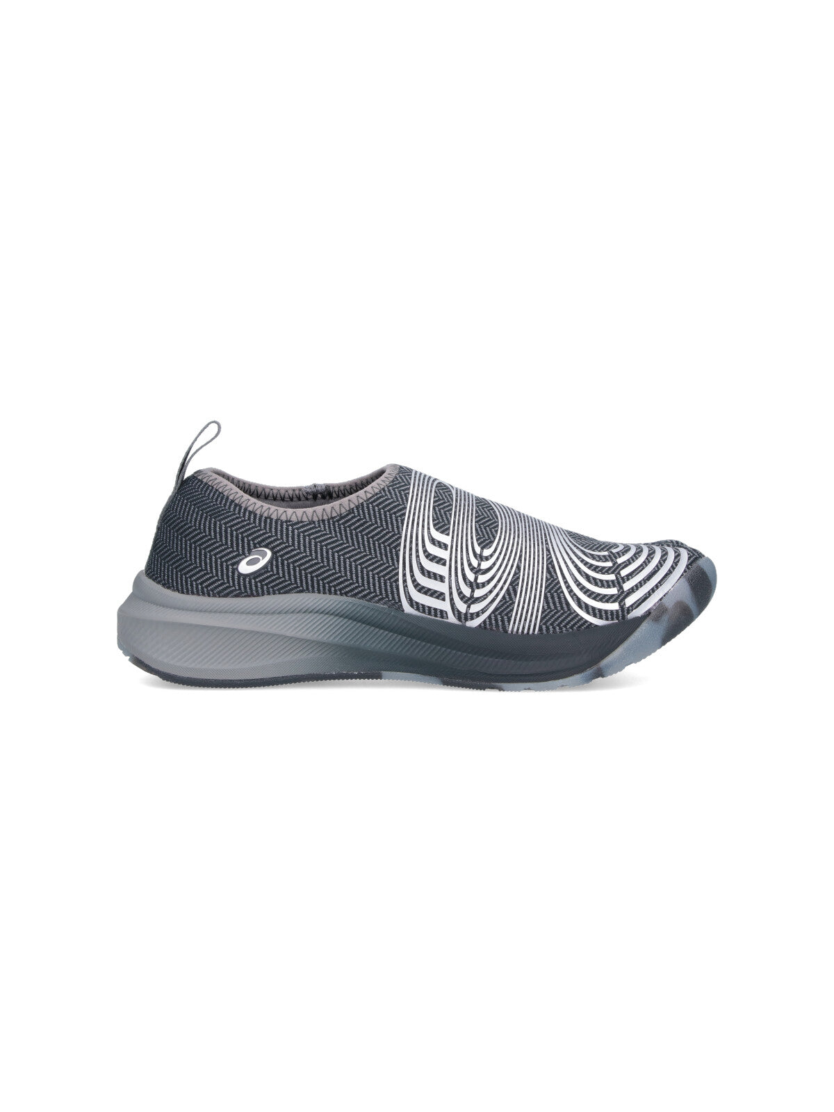 Grey Textured Herringbone Split-Toe Sneakers