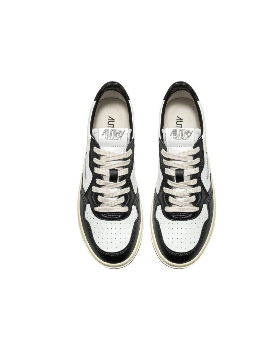 Bicolor Low Sneakers With Padded Collar And Cushioned Insole