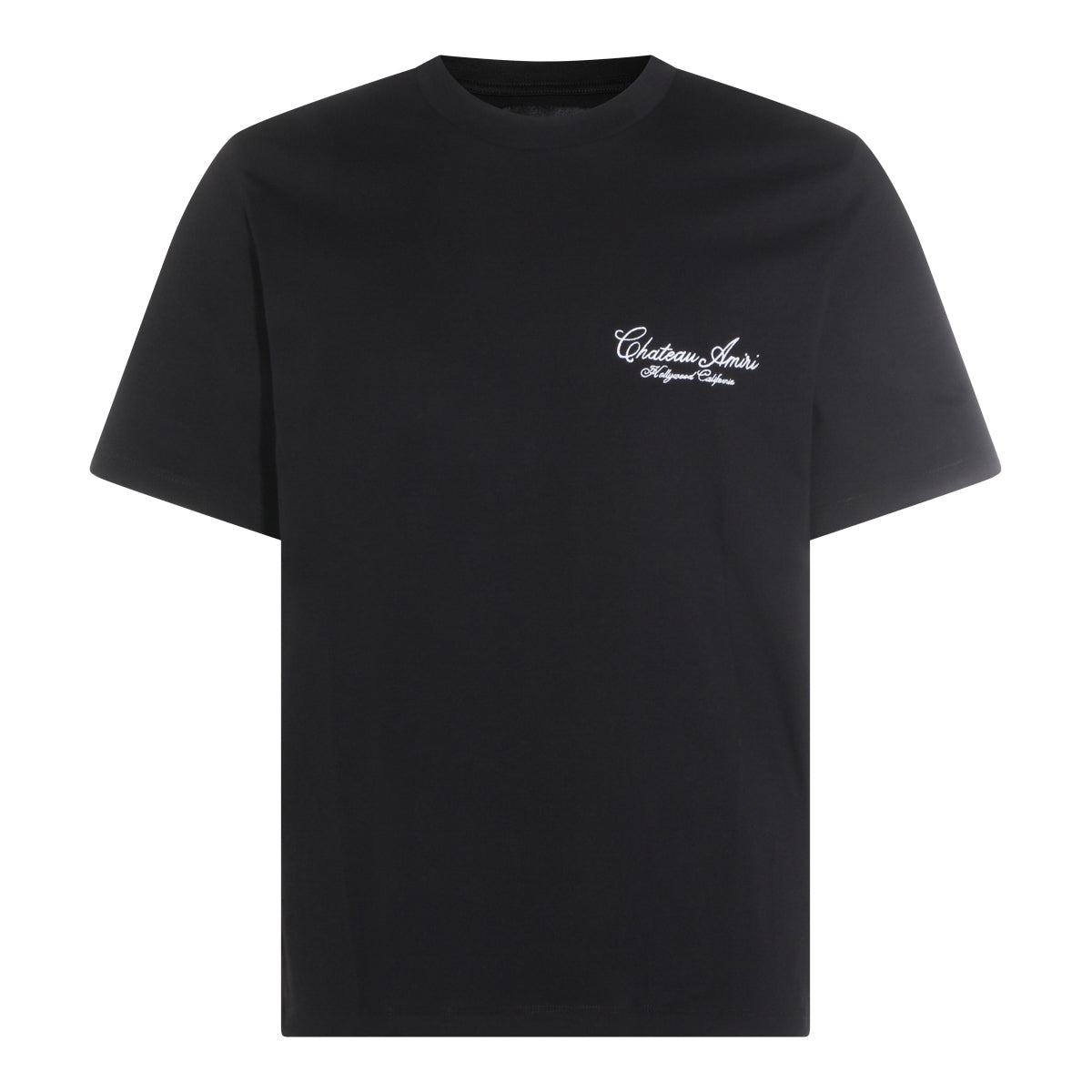 Black Cotton Heart Logo Crew Neck T-Shirt