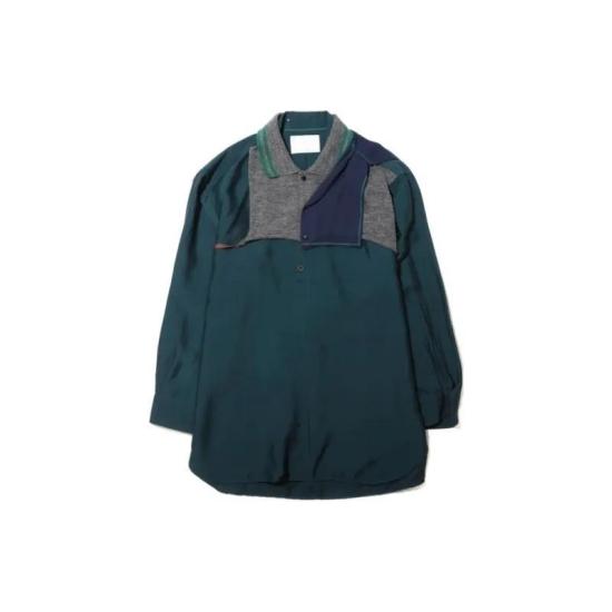 Long-Sleeve Shirt with Textured Fabric Patches