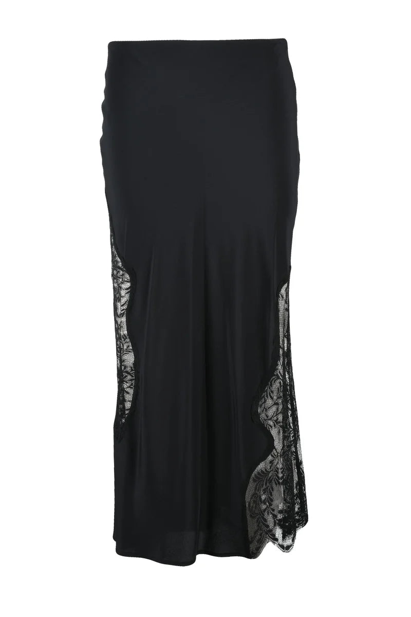 Voile Midi Skirt - Black