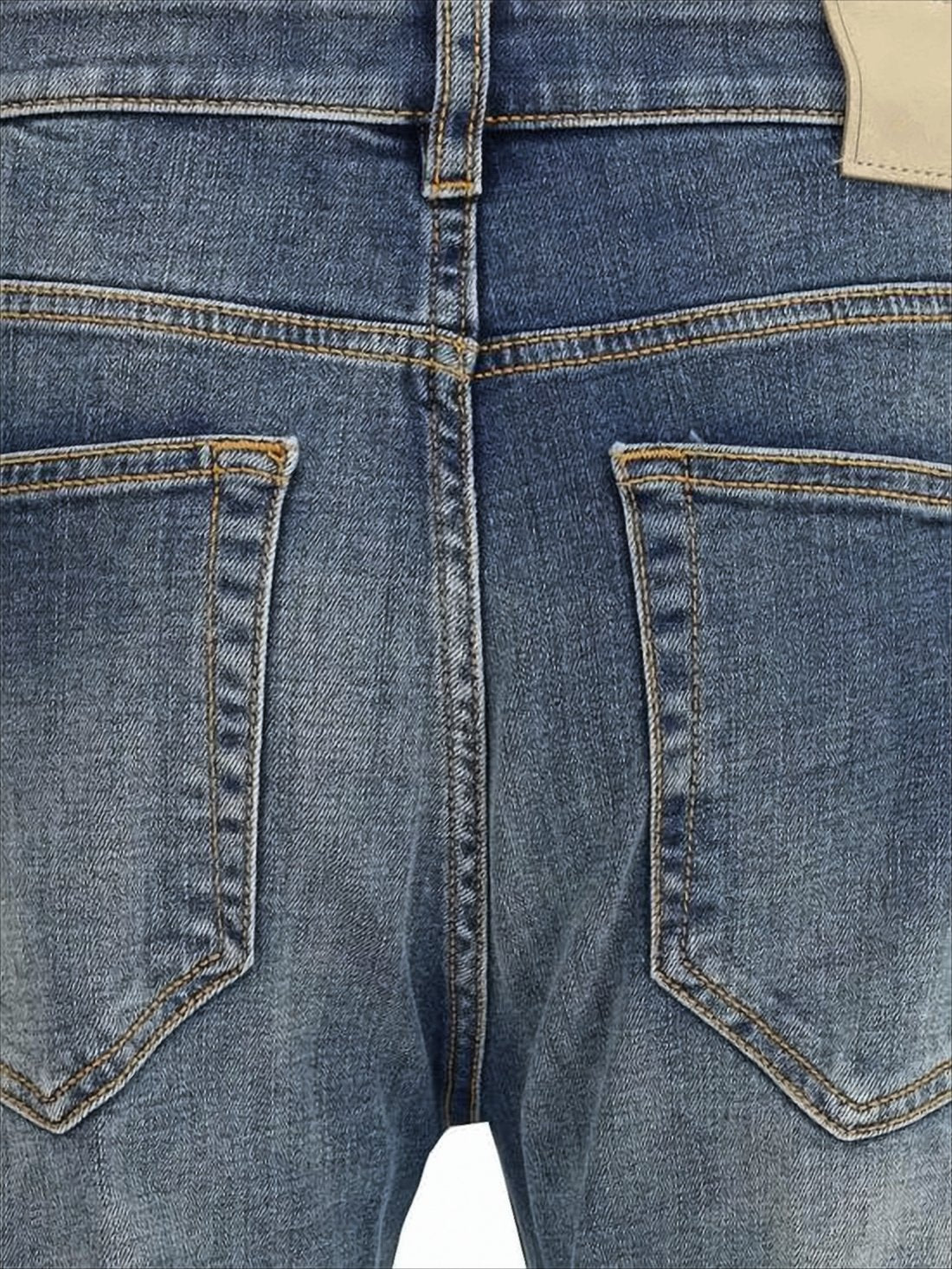 Classic Blue Denim Pants with Five-Pocket Design