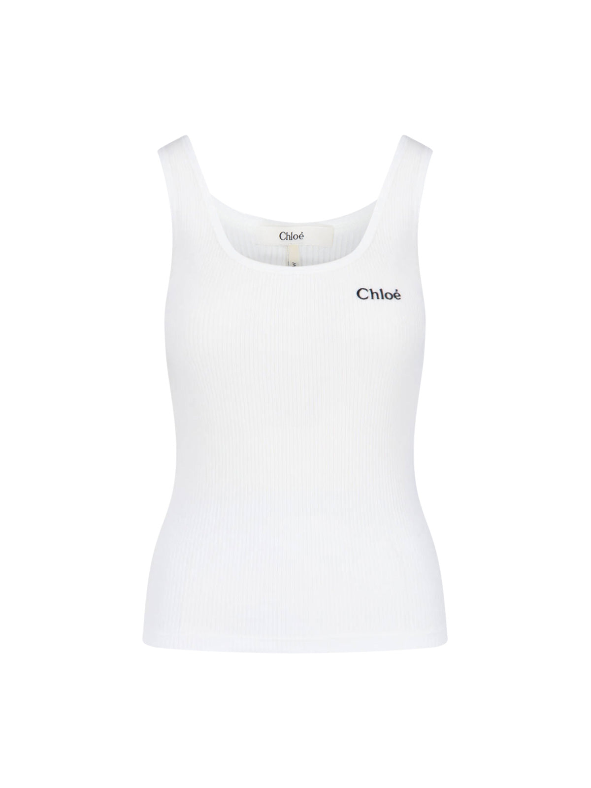 Logo Tank Top, In White Cotton