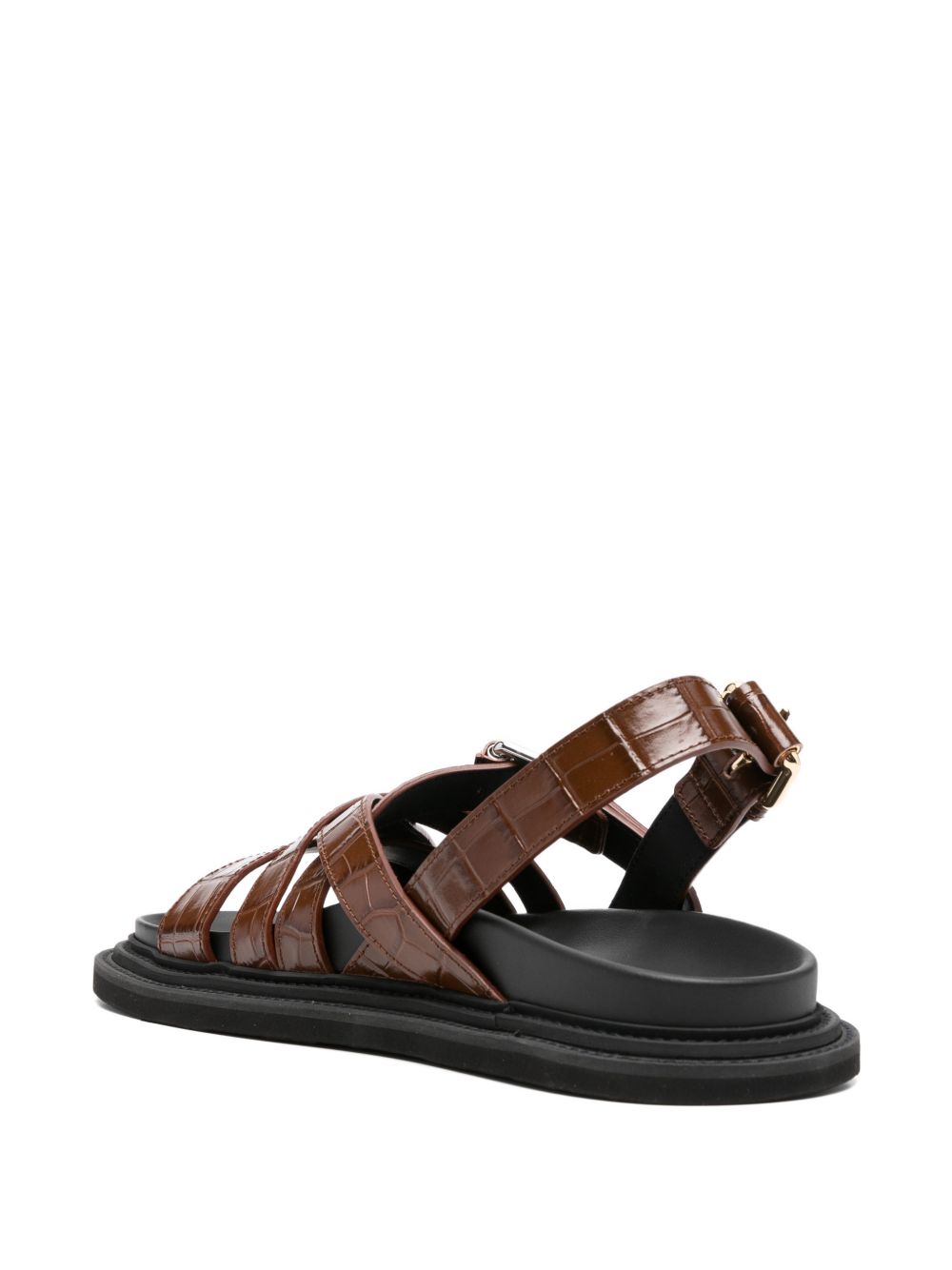 Brown Buckle Strap Sandals